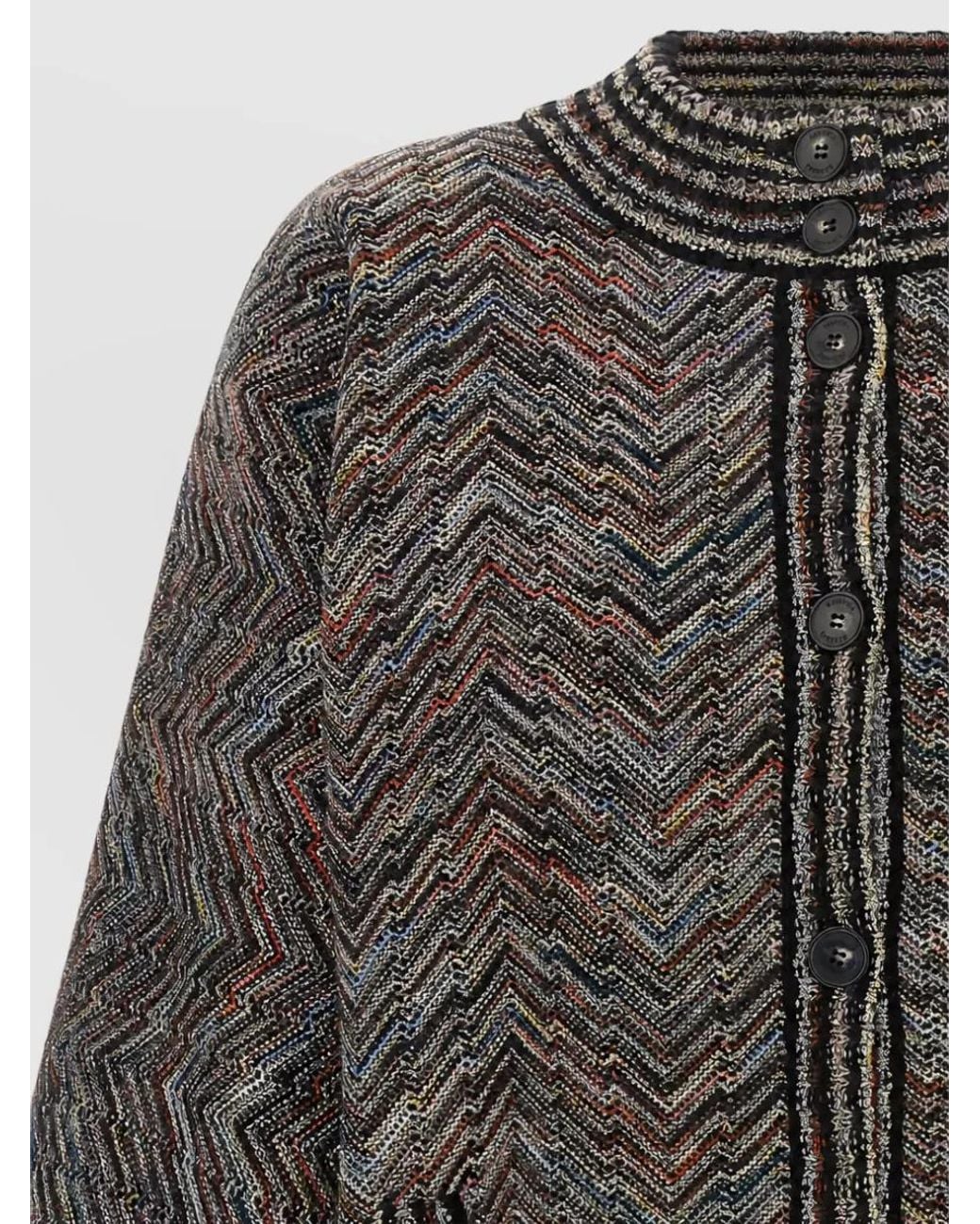 Missoni Gray Chevron Knit Bomber Jacket