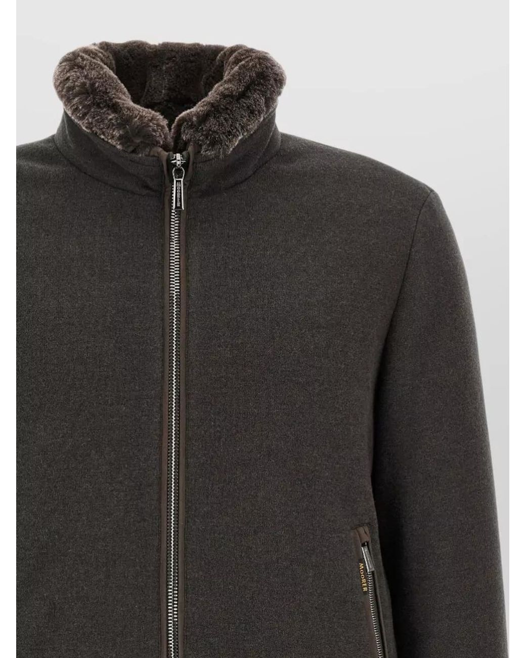 Moorer Black Cashmere Blend Quilted Bomber Jacket for men