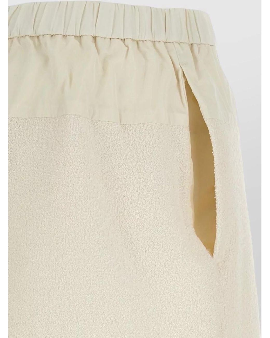 Moncler Natural Textured Bouclé Shorts Side Pockets