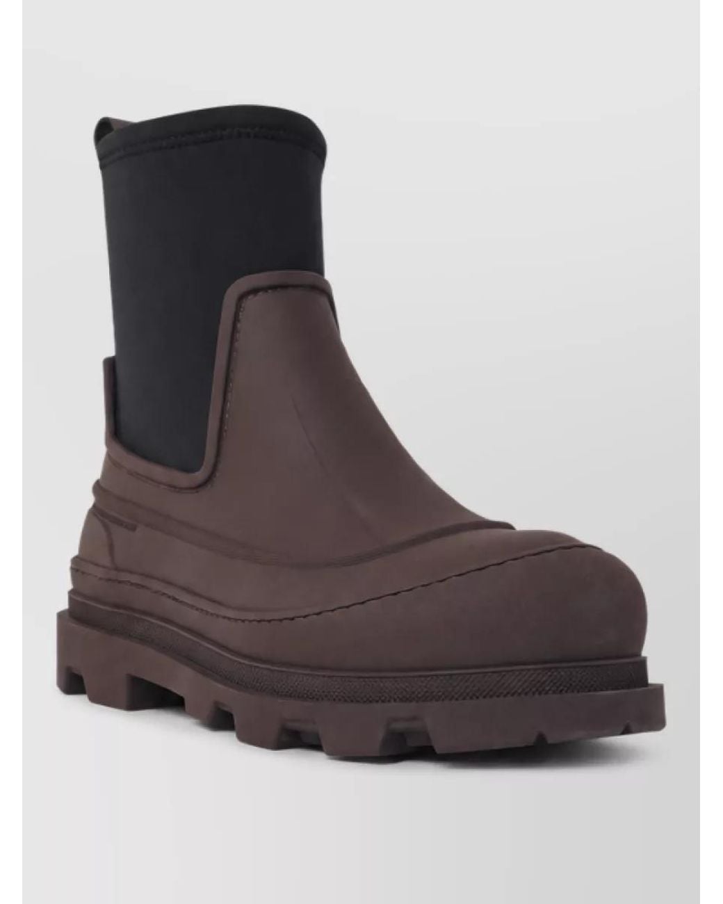 Moncler Brown Leather Ankle Boots for men