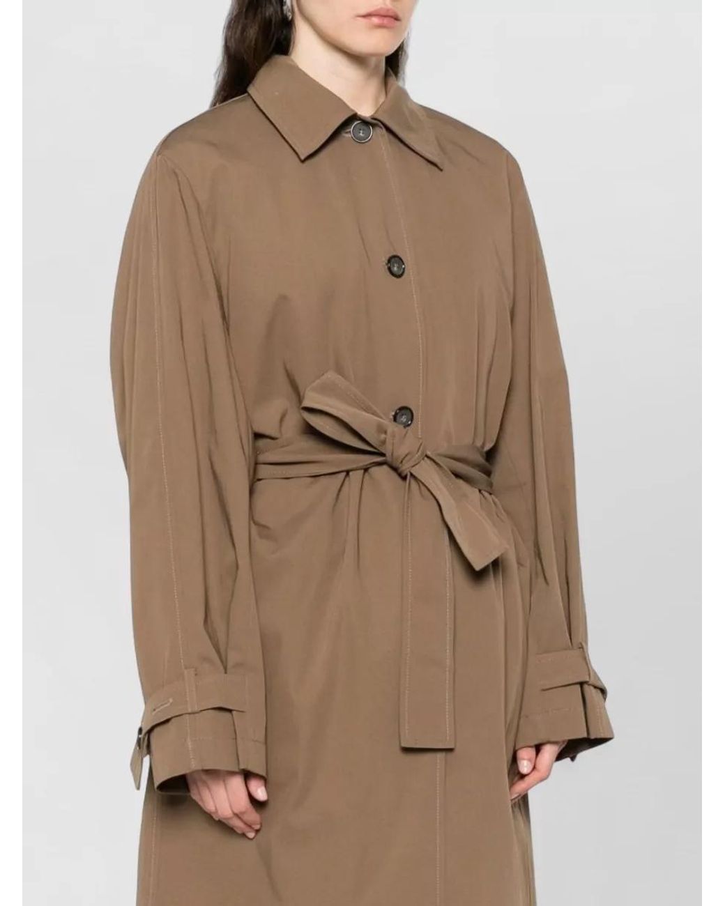 Totême Natural Cotton Belted Single-Breasted Trench Coat