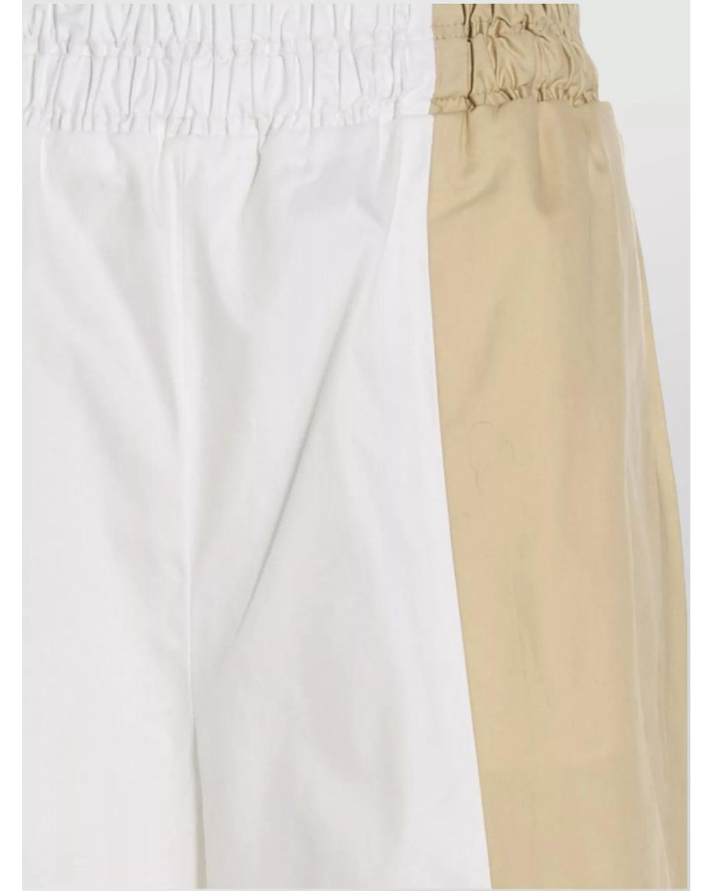 Fabiana Filippi White Two-Tone Wide-Leg Trousers