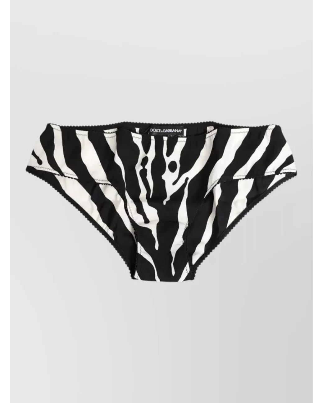 Dolce & Gabbana Black Silk Zebra Print Briefs
