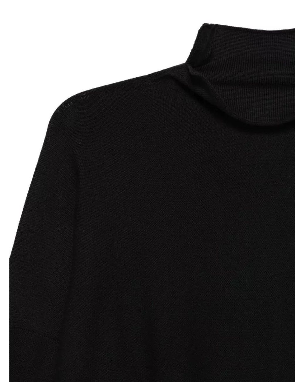 Daniela Gregis Black Wool Turtleneck Sweater