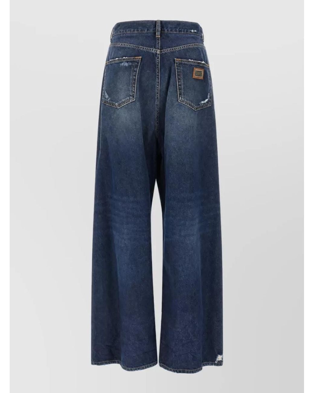 Dolce & Gabbana Blue Denim Wide Leg Jeans