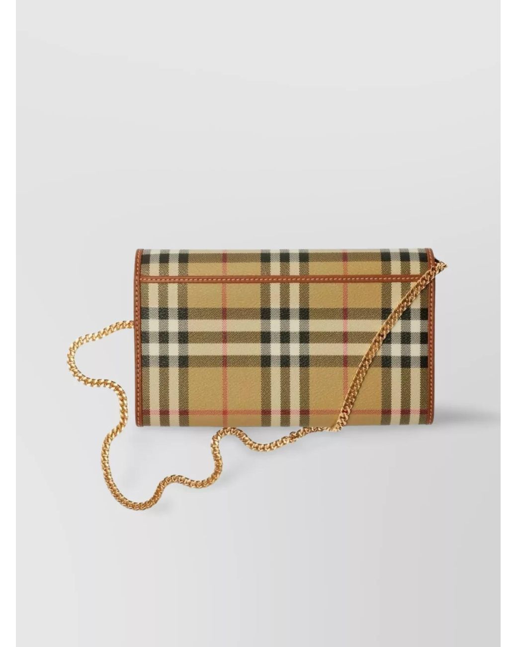 Burberry Natural Checkered Chain Shoulder Bag
