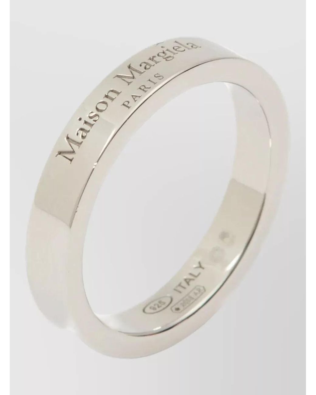 Maison Margiela White Logo Ring for men