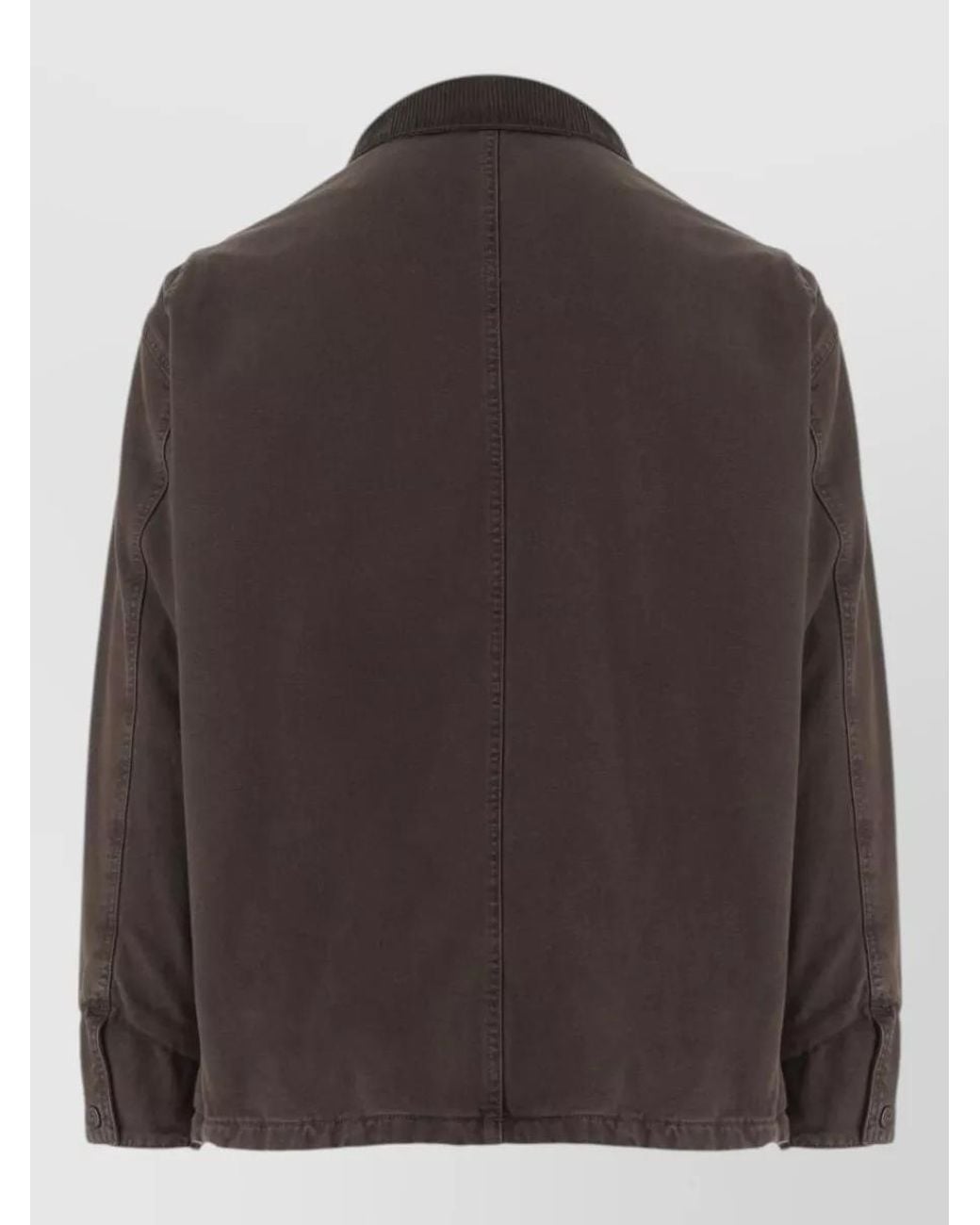 Emporio Armani Brown Cotton Single-Breasted Coat for men
