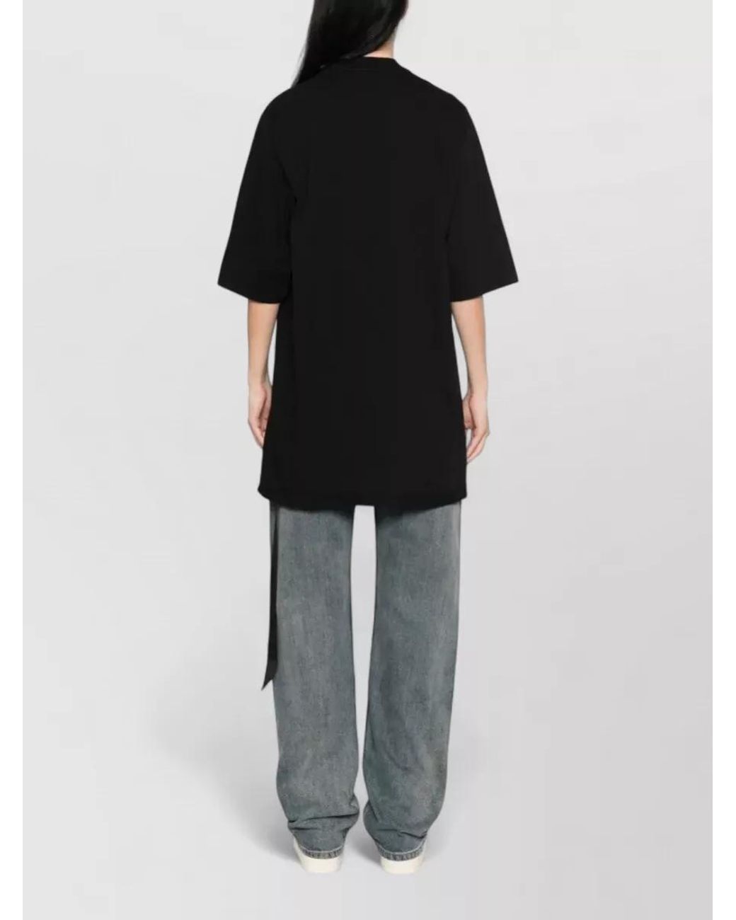 Rick Owens Black Printed Cotton T-Shirt
