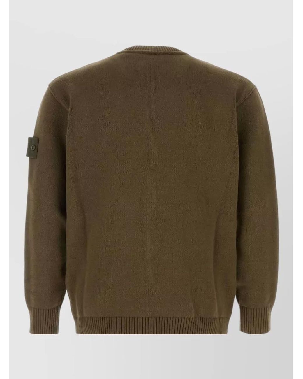 Stone Island Green Stretch Cotton Sweater for men
