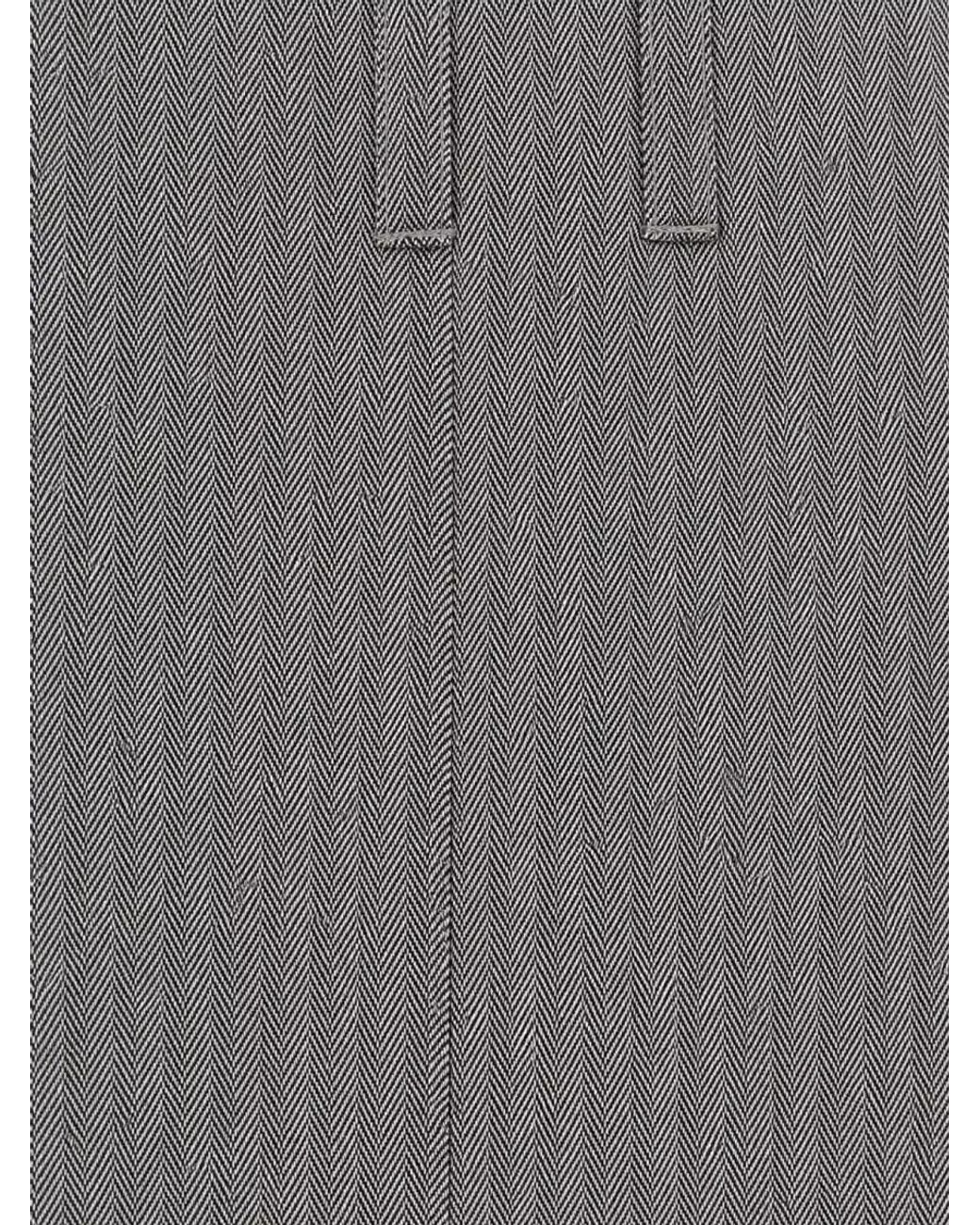 Alberta Ferretti Gray Embroidered Suit Trousers