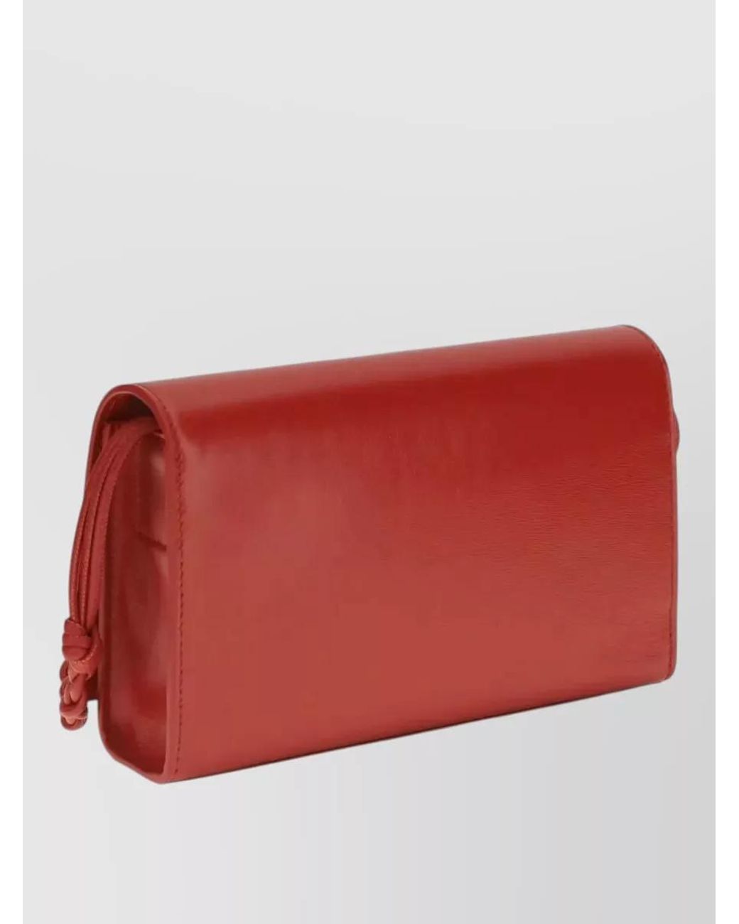 Jil Sander Red Leather Crossbody Wallet On Chain
