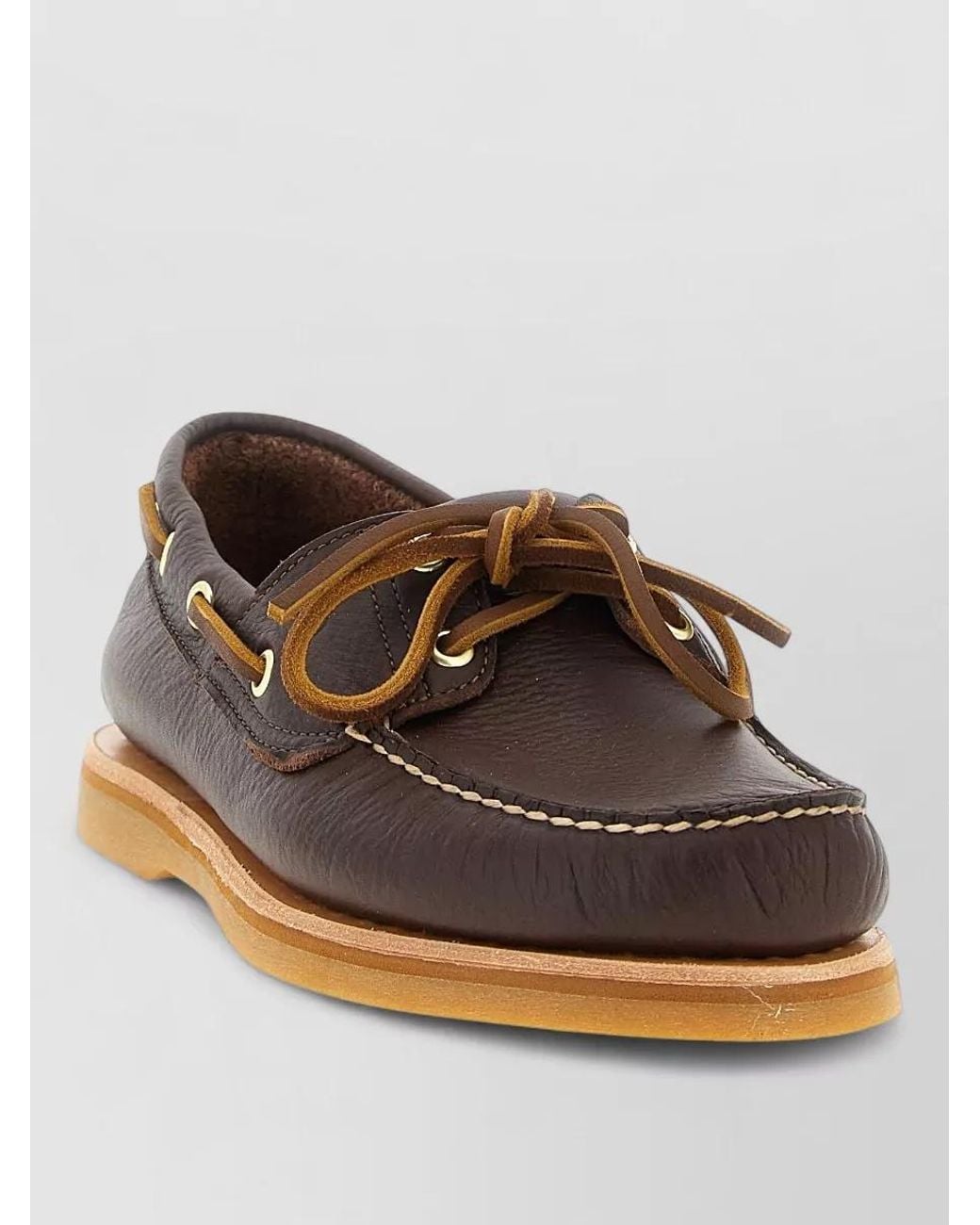 Timberland Brown Leather Boat Shoes for men