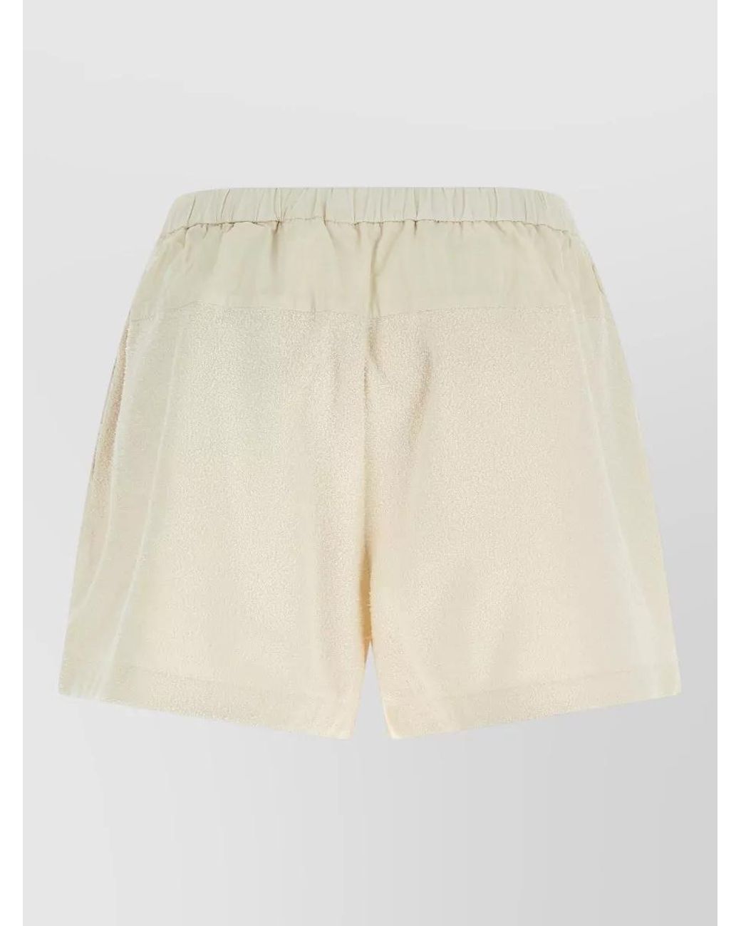 Moncler Natural Textured Bouclé Shorts Side Pockets