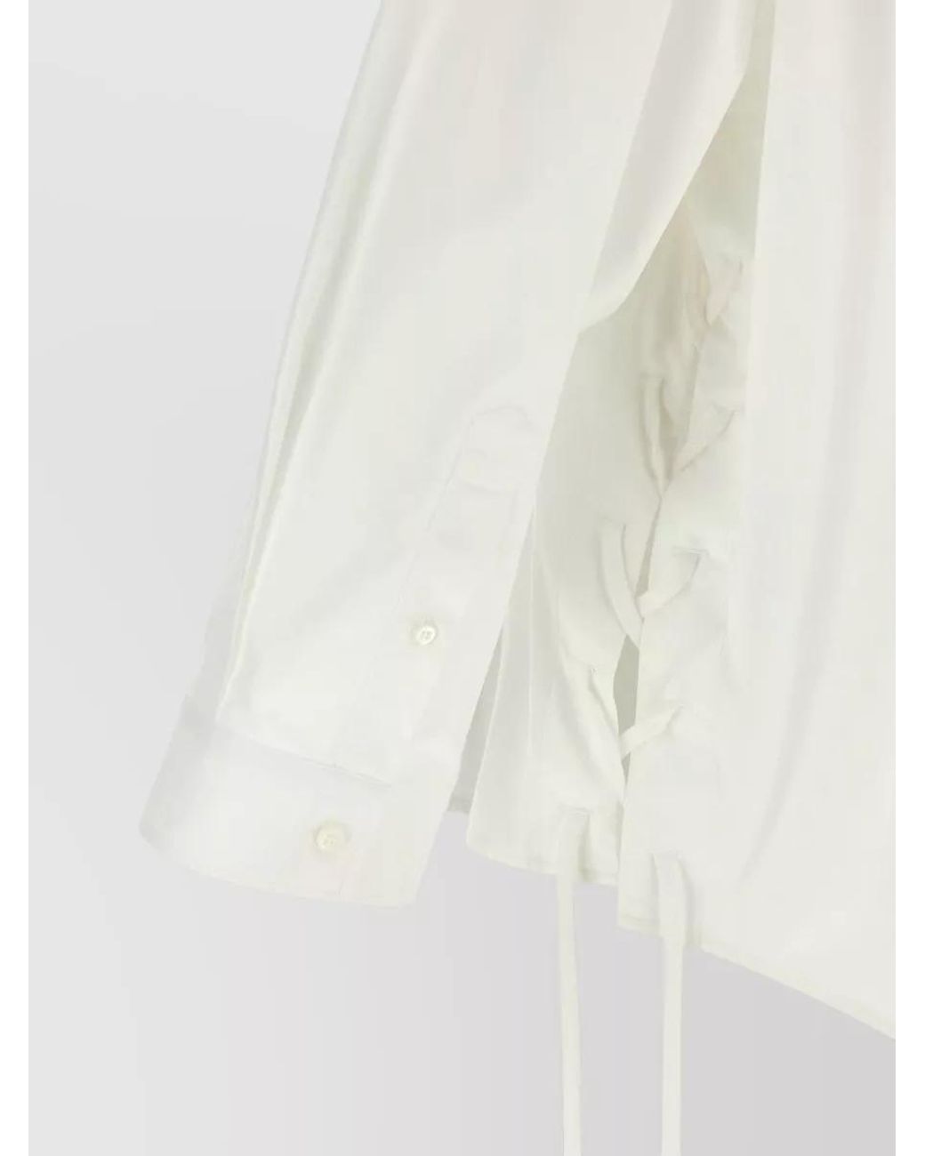 Balenciaga White Cotton Oversized Lace-Up Shirt