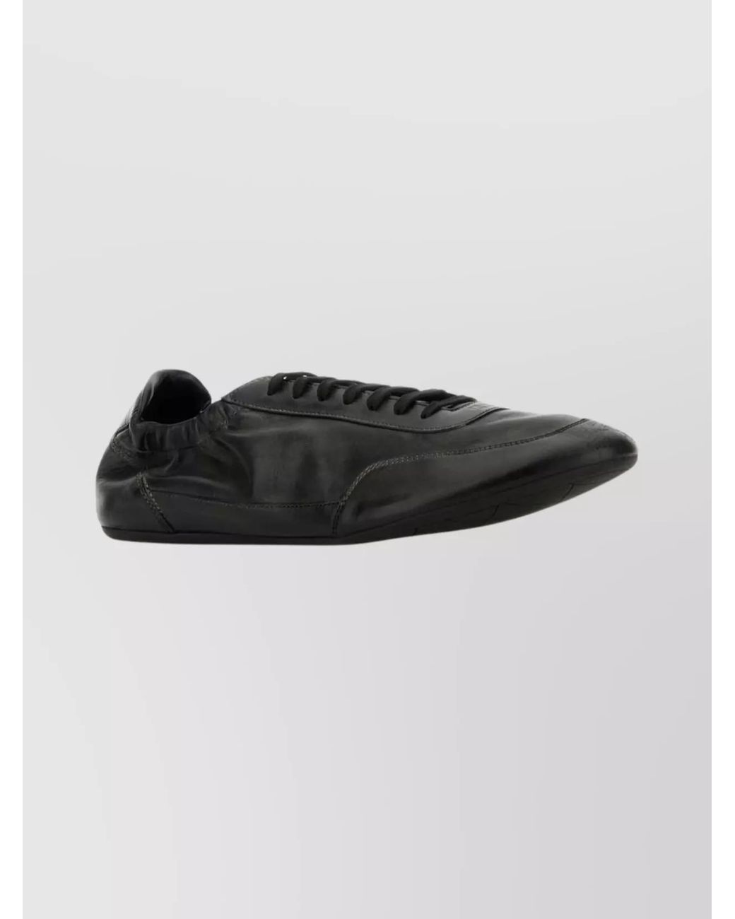 Prada Black Leather Collapse Sneakers Elasticated Heel for men