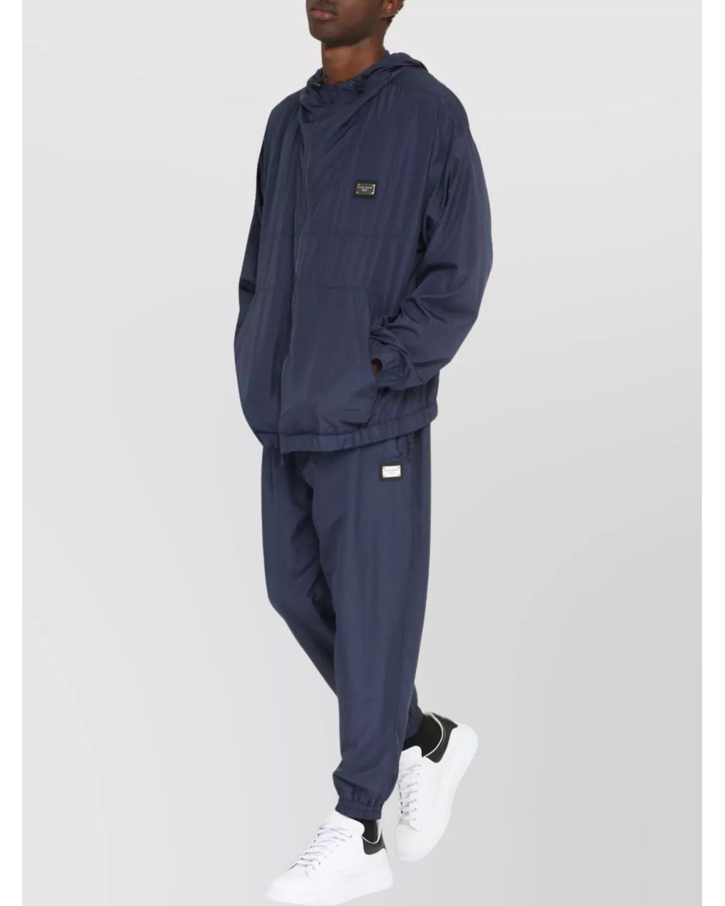 Dolce & Gabbana Blue Zip-Up Windbreaker Jacket for men