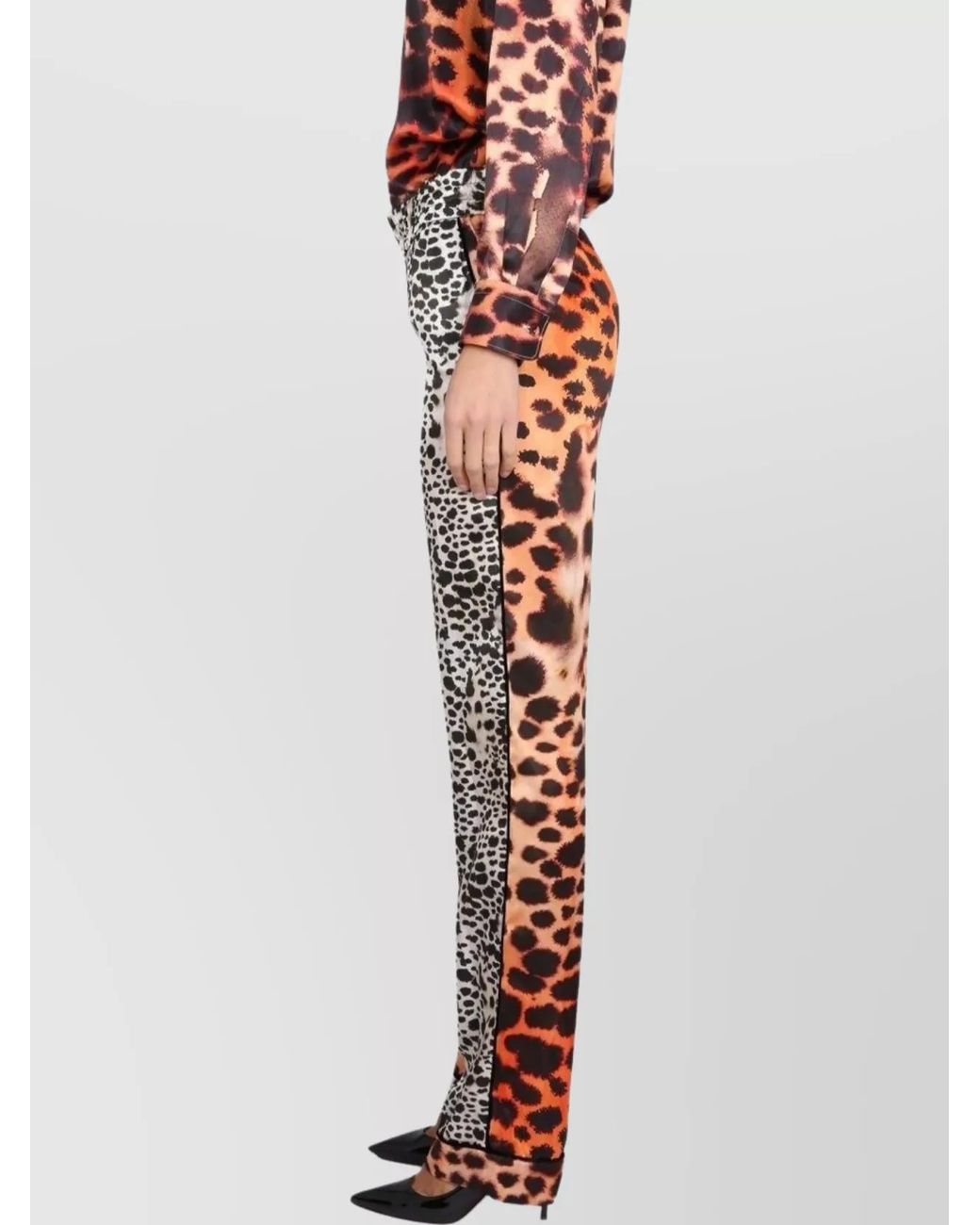 Roberto Cavalli Multicolor Silk Viscose Printed Wide-Leg Trousers