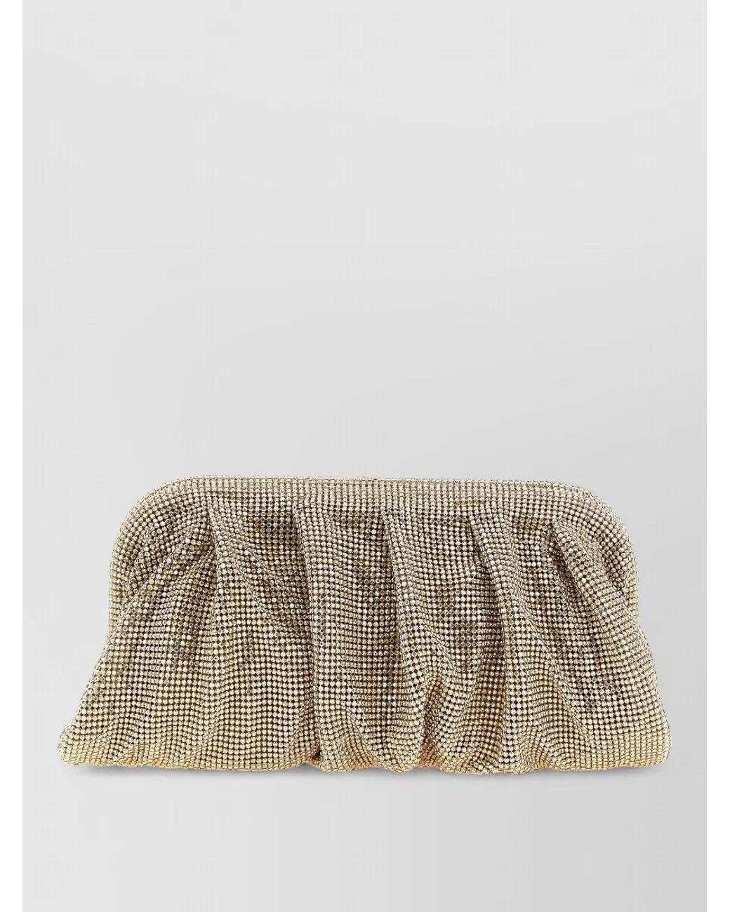 Benedetta Bruzziches Natural Crystal-Embellished Draped Clutch Bag