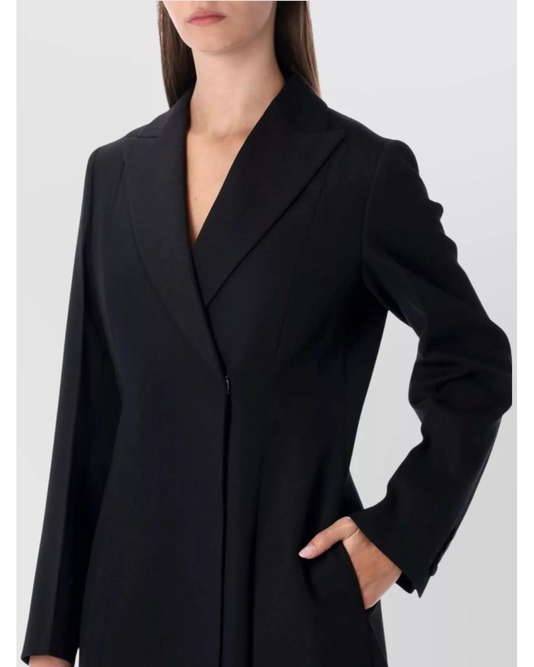 Fendi Blue Virgin Wool Double-Breasted Midi Coat