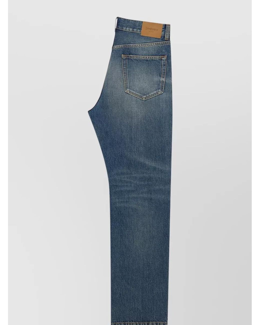 Saint Laurent Blue Denim Loose Straight-Leg Mid-Rise Jeans for men