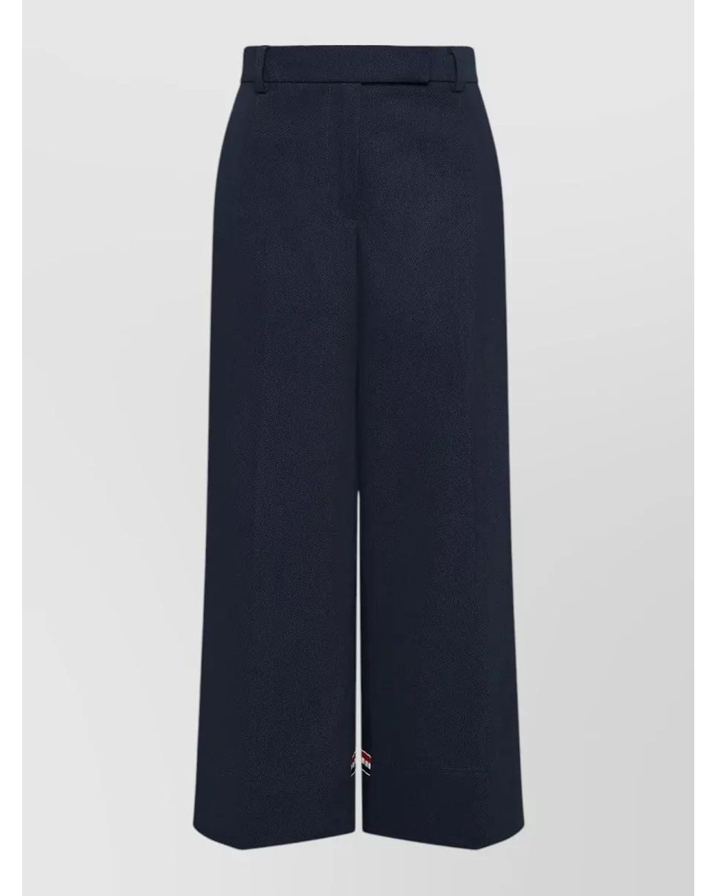 Thom Browne Blue Cotton Wide-Leg Trousers