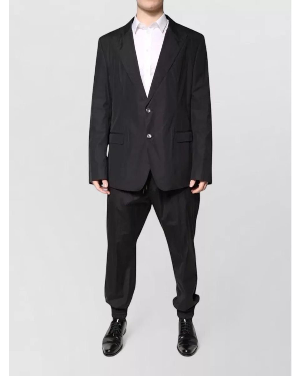 Dolce & Gabbana Black Cotton Single Breasted Suit for men