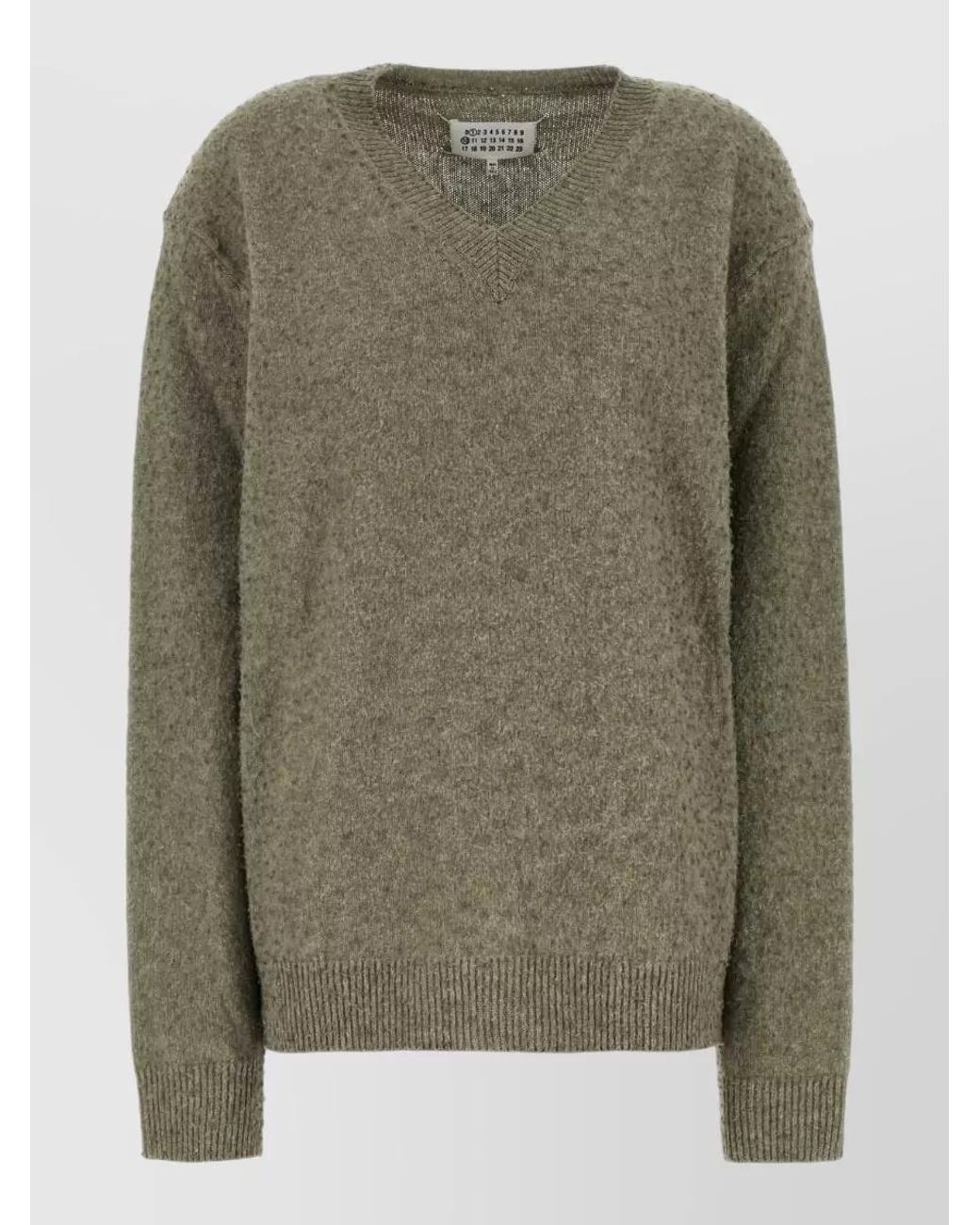 Maison Margiela Green V-Neck Sweater