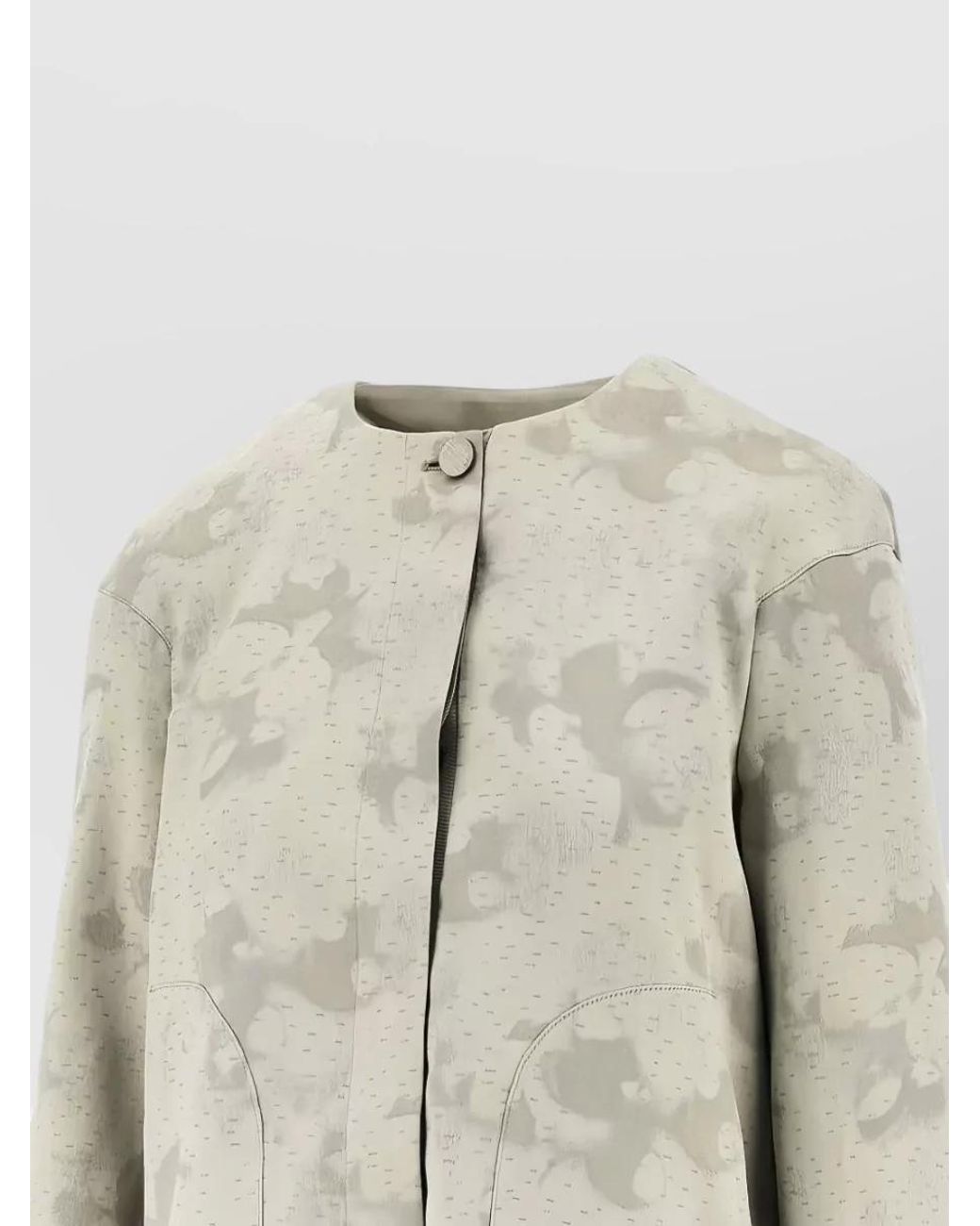 Emporio Armani Natural Crewneck Long-Sleeve Fitted Jacket
