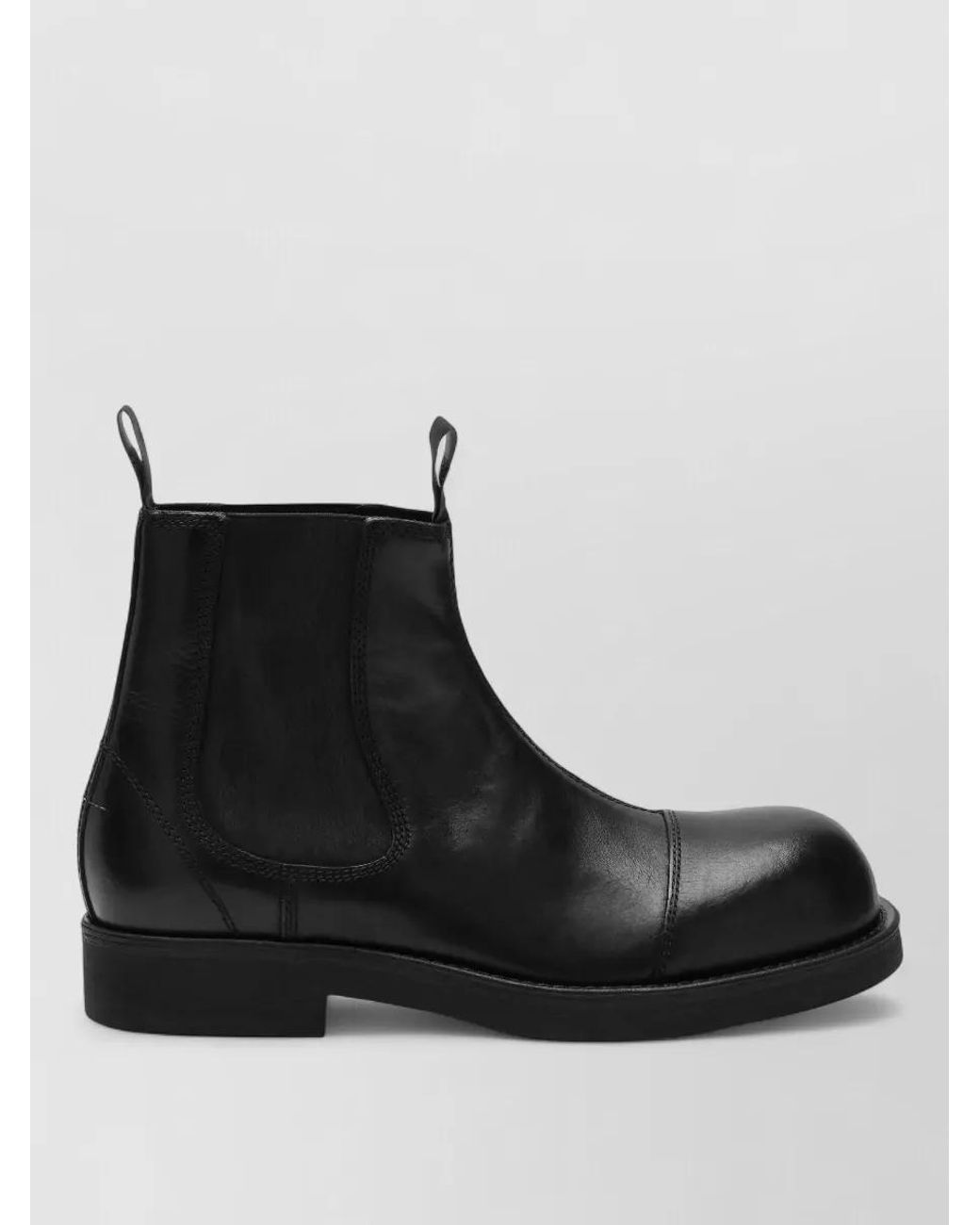 MM6 by Maison Margiela Black Leather Chelsea Ankle Boots for men