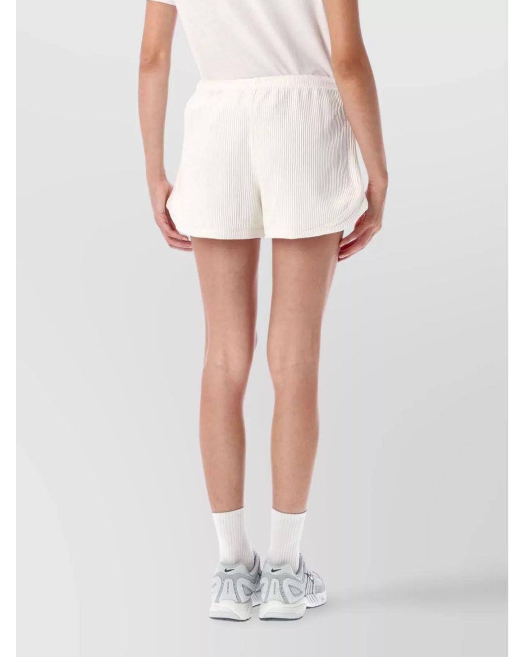 Nike White Waffle Cotton Short Shorts