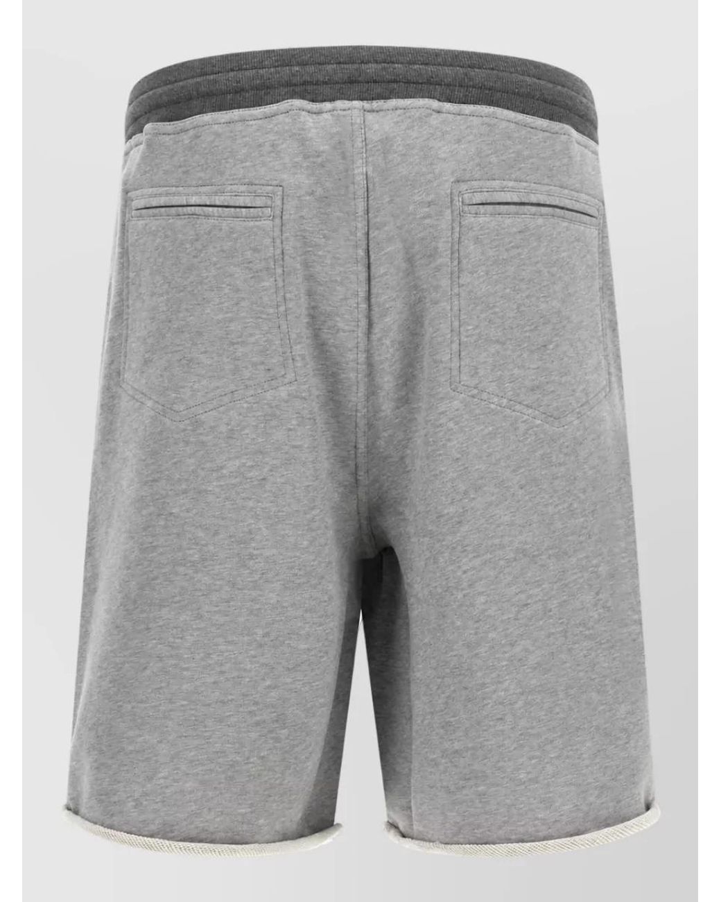 Brunello Cucinelli Gray Cotton Drawstring Bermuda Shorts for men