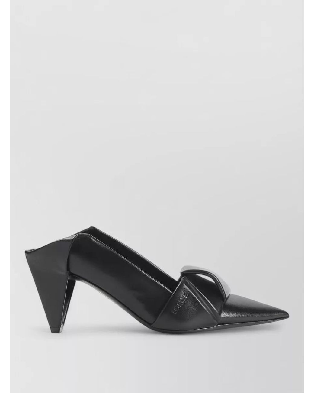 Loewe Black Leather Open-Back Mules