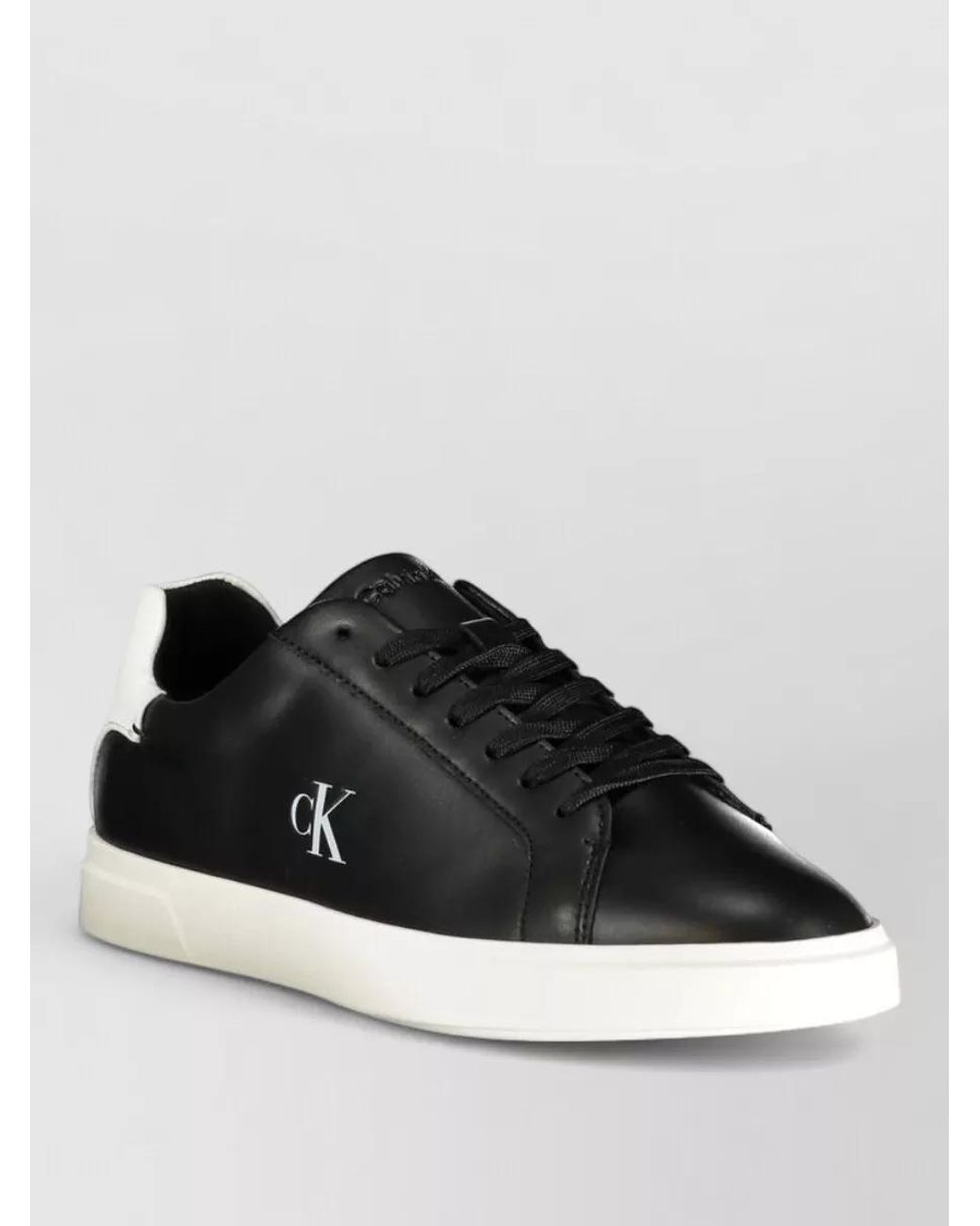 Calvin Klein Black Leather Low-Top Sneakers