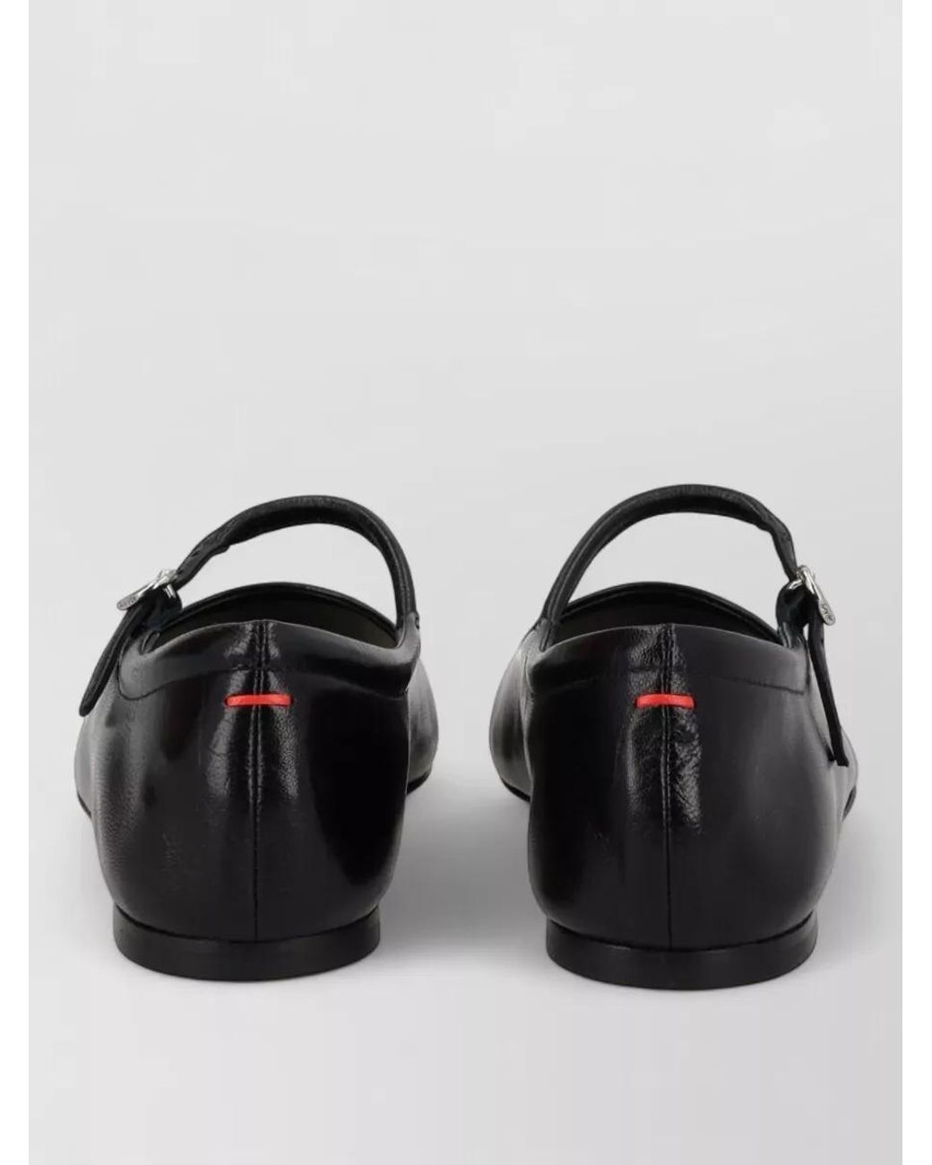Aeyde Black Leather Mary Jane Ballerina Shoes