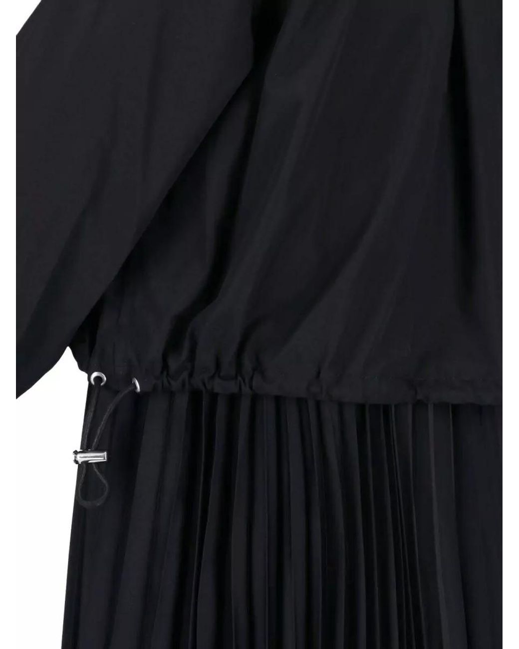 Sacai Black Knee-Length Midi Dress