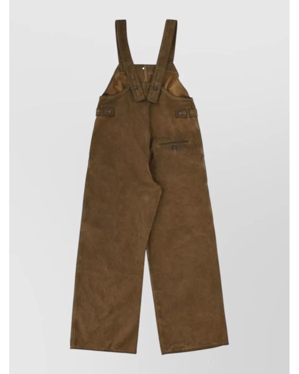 Uma Wang Brown Cotton Wide-Leg Dungarees