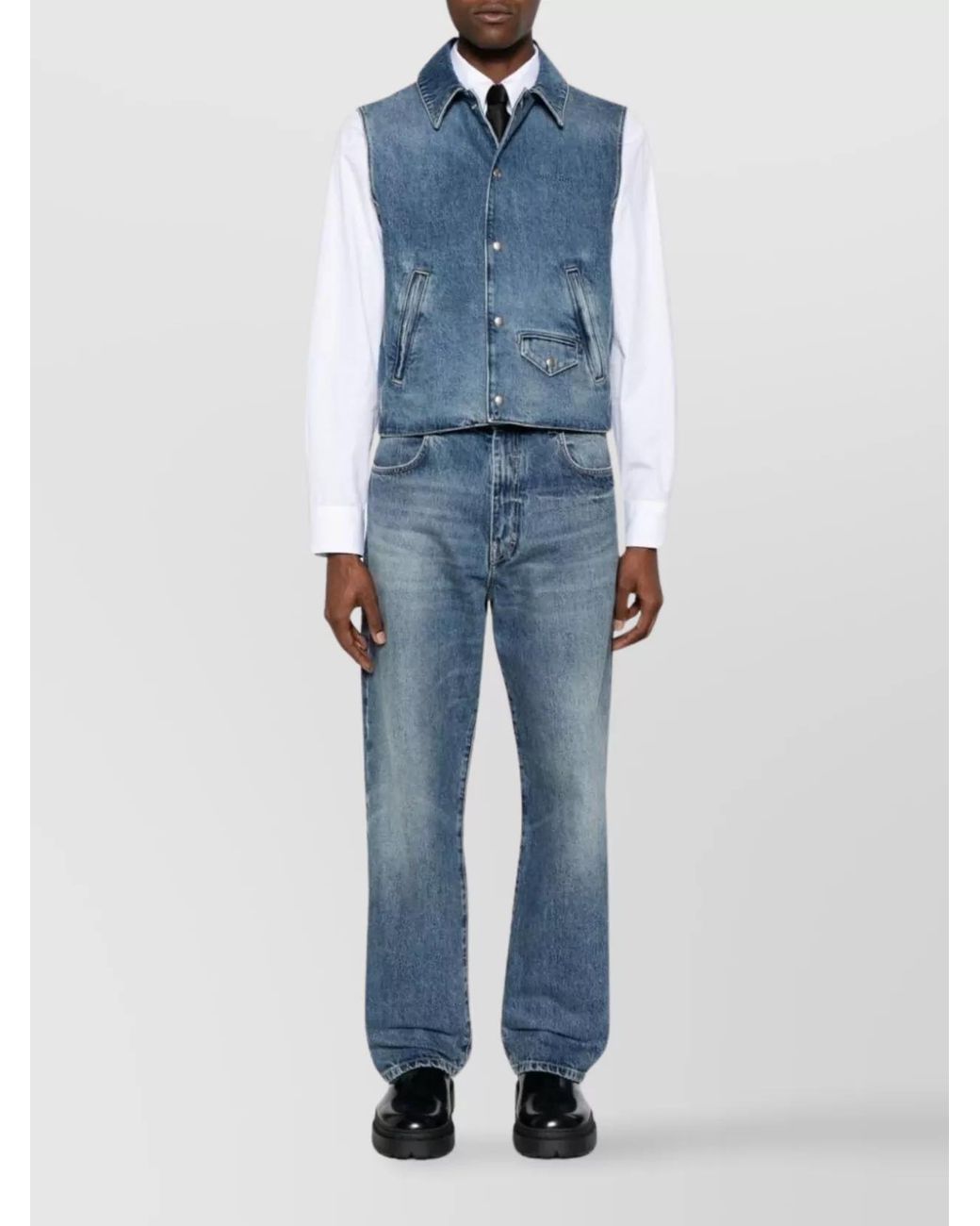 Givenchy Blue Denim Sleeveless Jacket for men