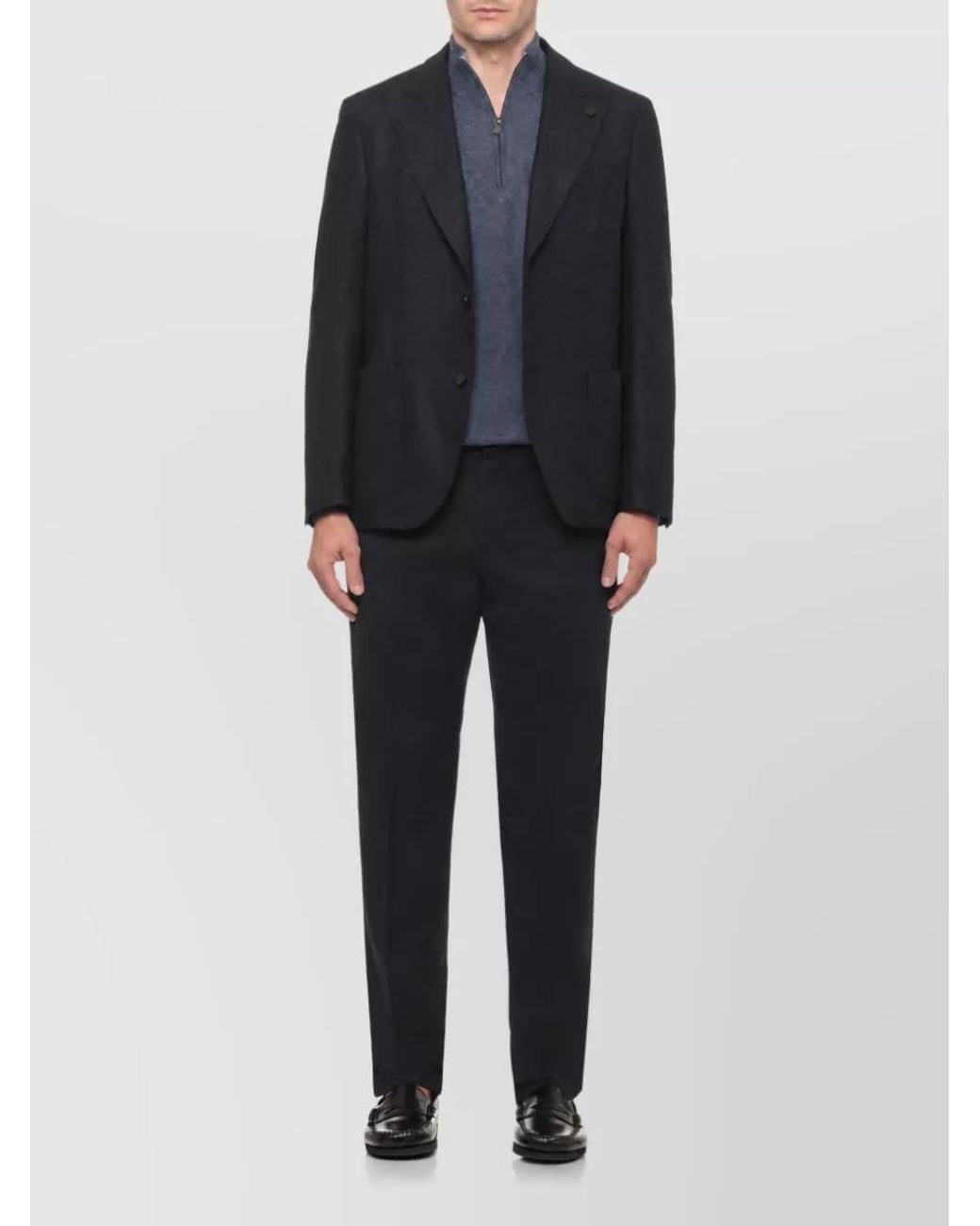 Lardini Black Cashmere Wool Houndstooth Suit Jacket for men
