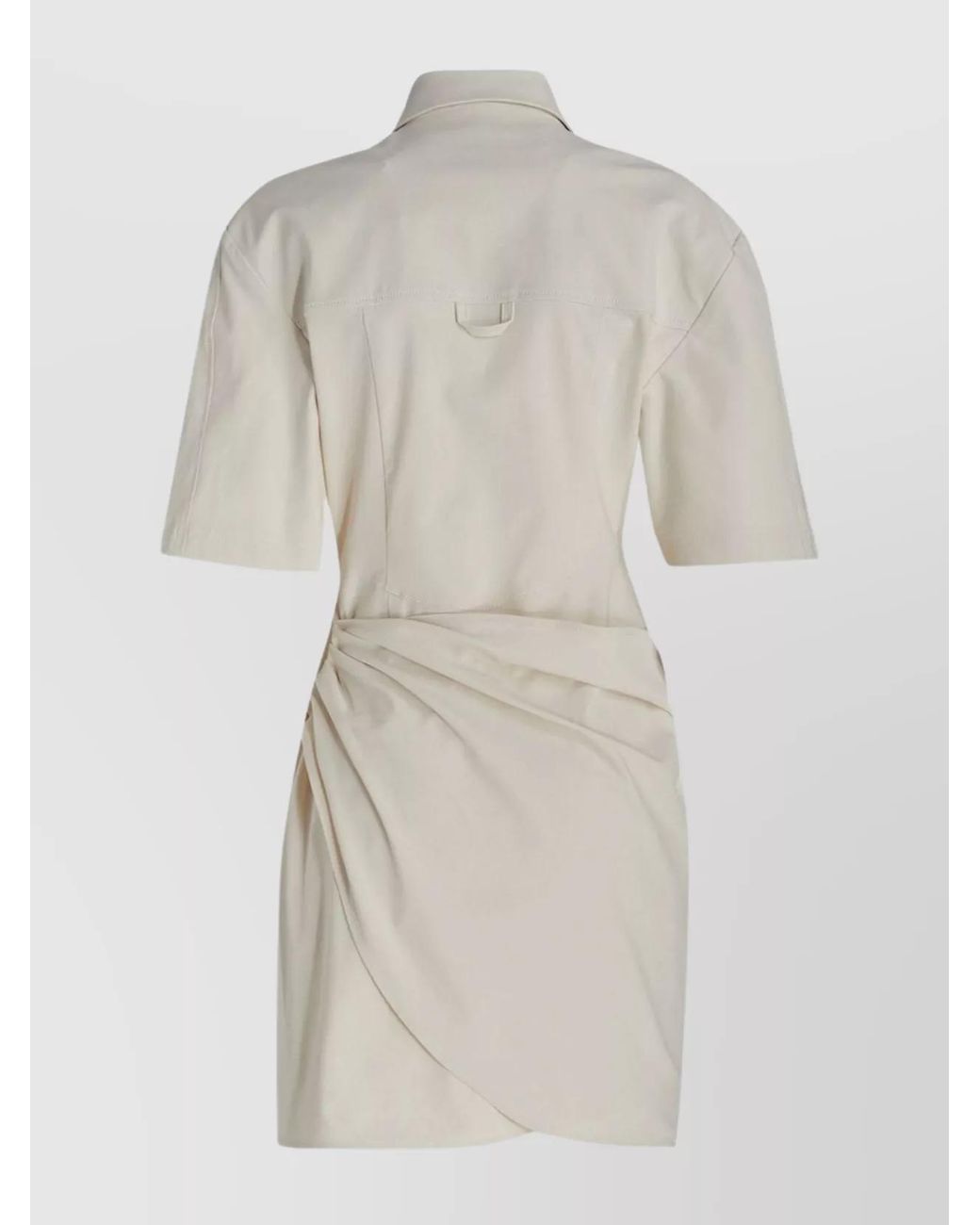 Jacquemus Natural Draped Cutout Mini Shirt Dress