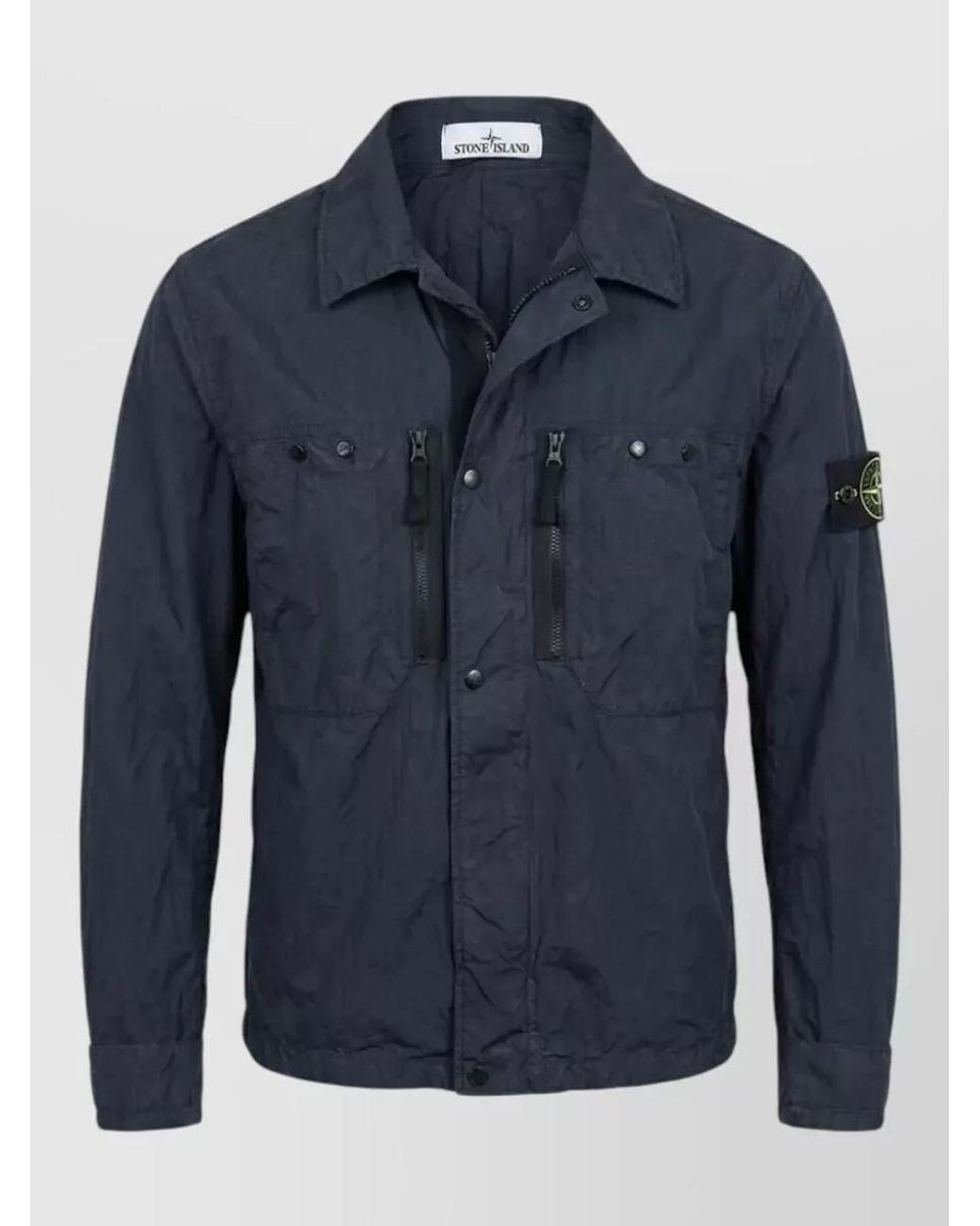 Stone Island Blue Single-Breasted Jacket for men