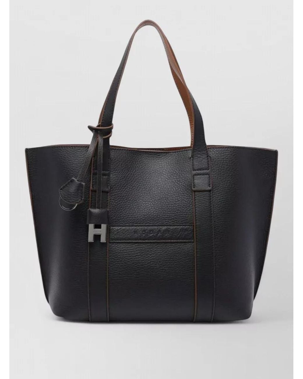 Hogan Black Small Grained Leather Shoulder Bag