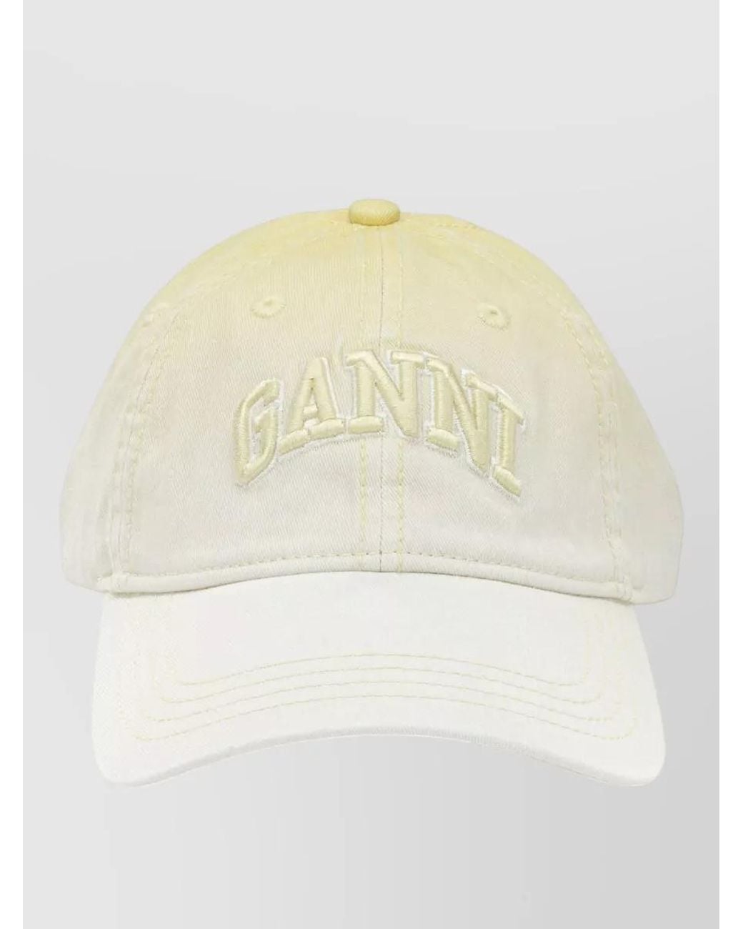 Ganni Natural Cotton Baseball Cap