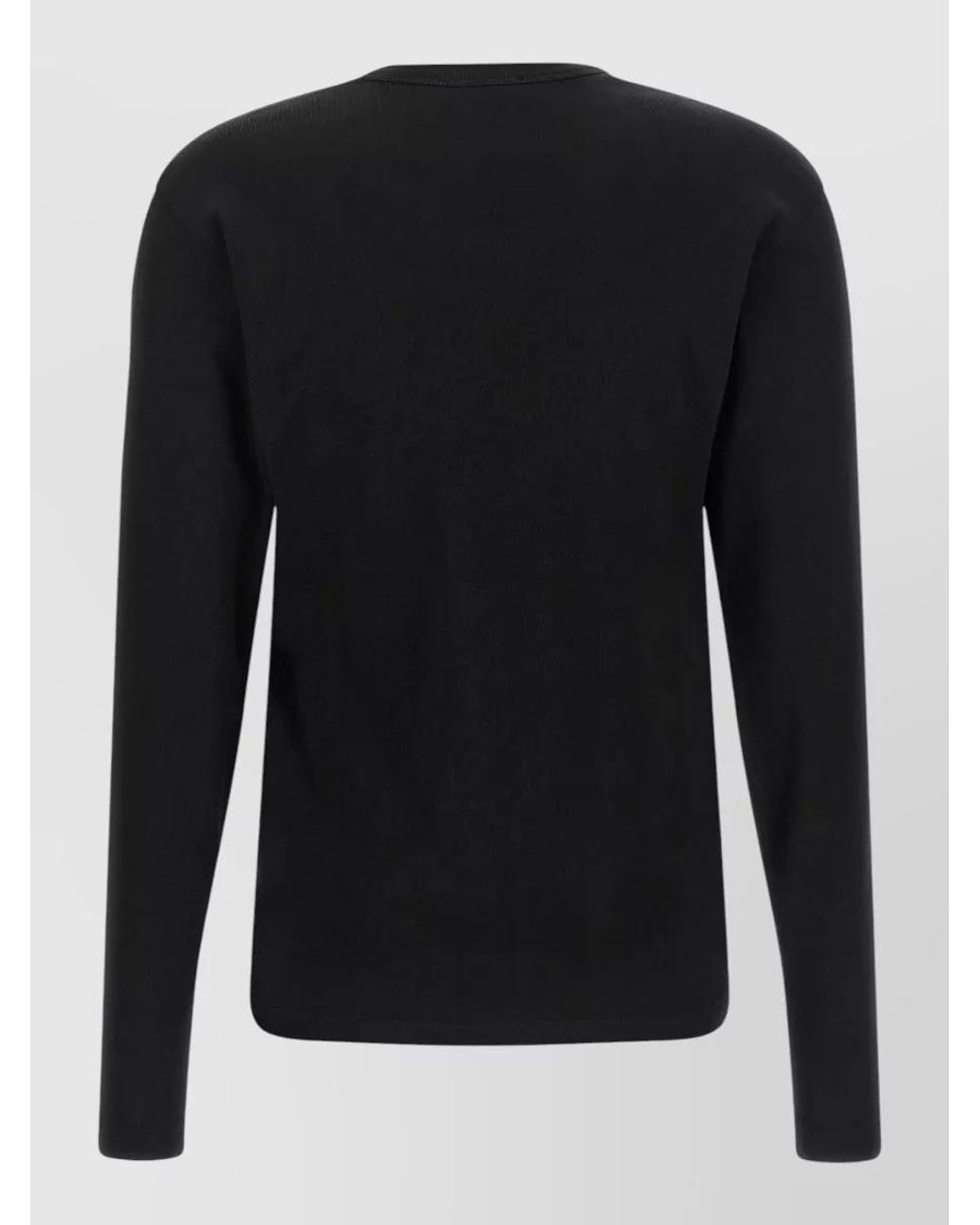 Lemaire Black Cotton Ribbed Long-Sleeve T-Shirt