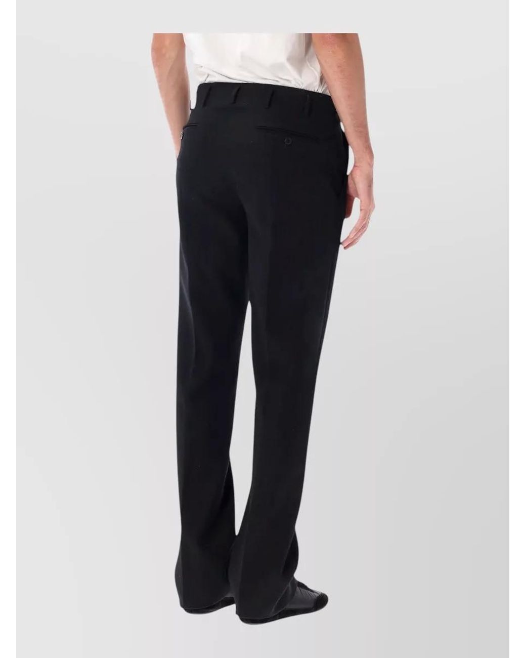 Prada Black Virgin Wool Tailored Trousers for men
