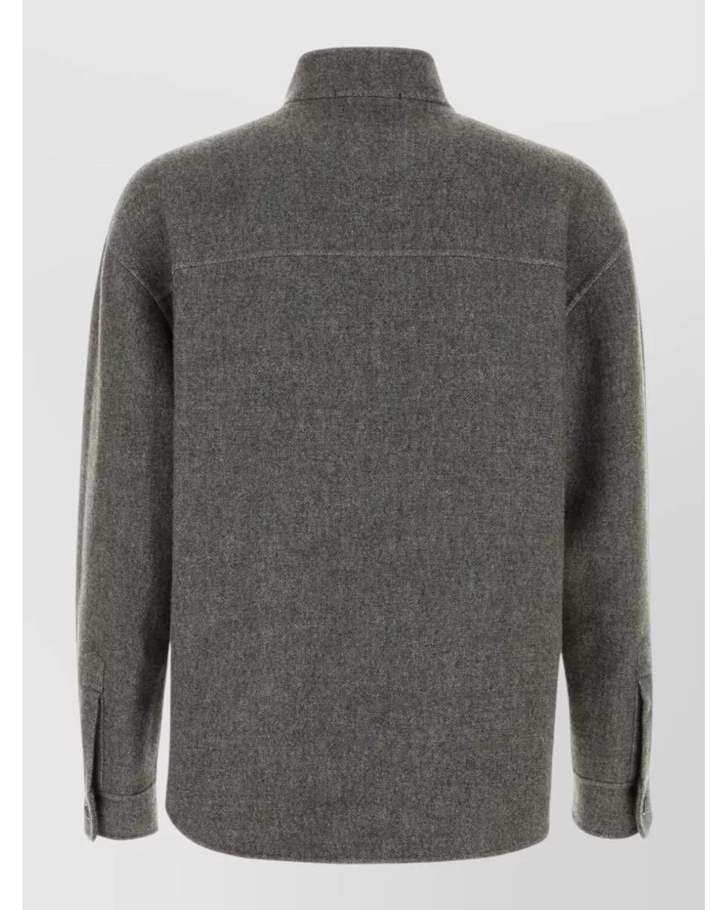 Giorgio Armani Gray Silk Cashmere Overshirt for men