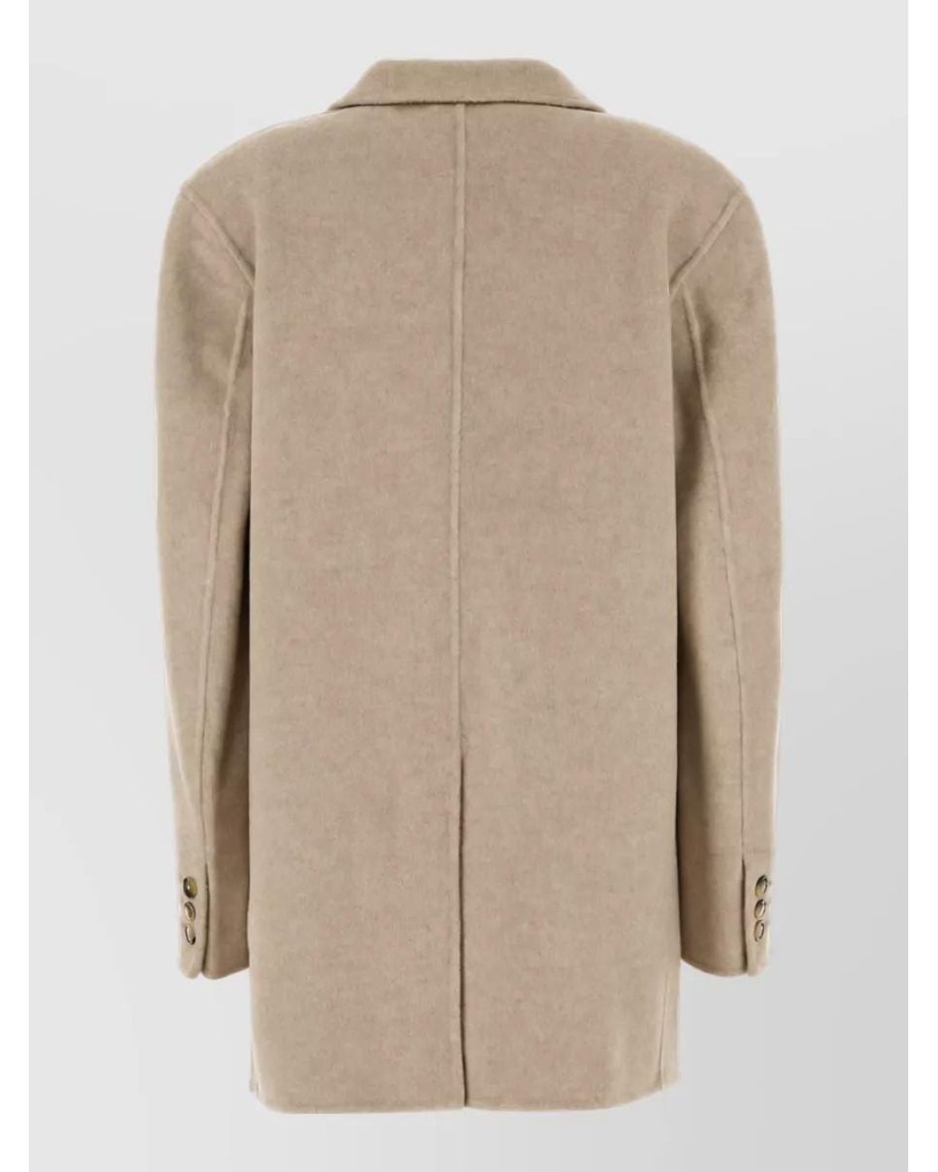 Isabel Marant Natural Wool Cashmere Oversized Single Breasted Coat