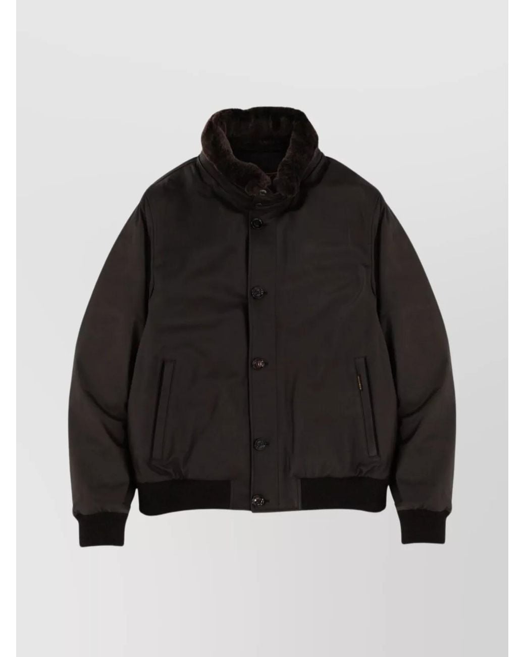 Moorer Black Deer Leather Single Breasted Coat for men