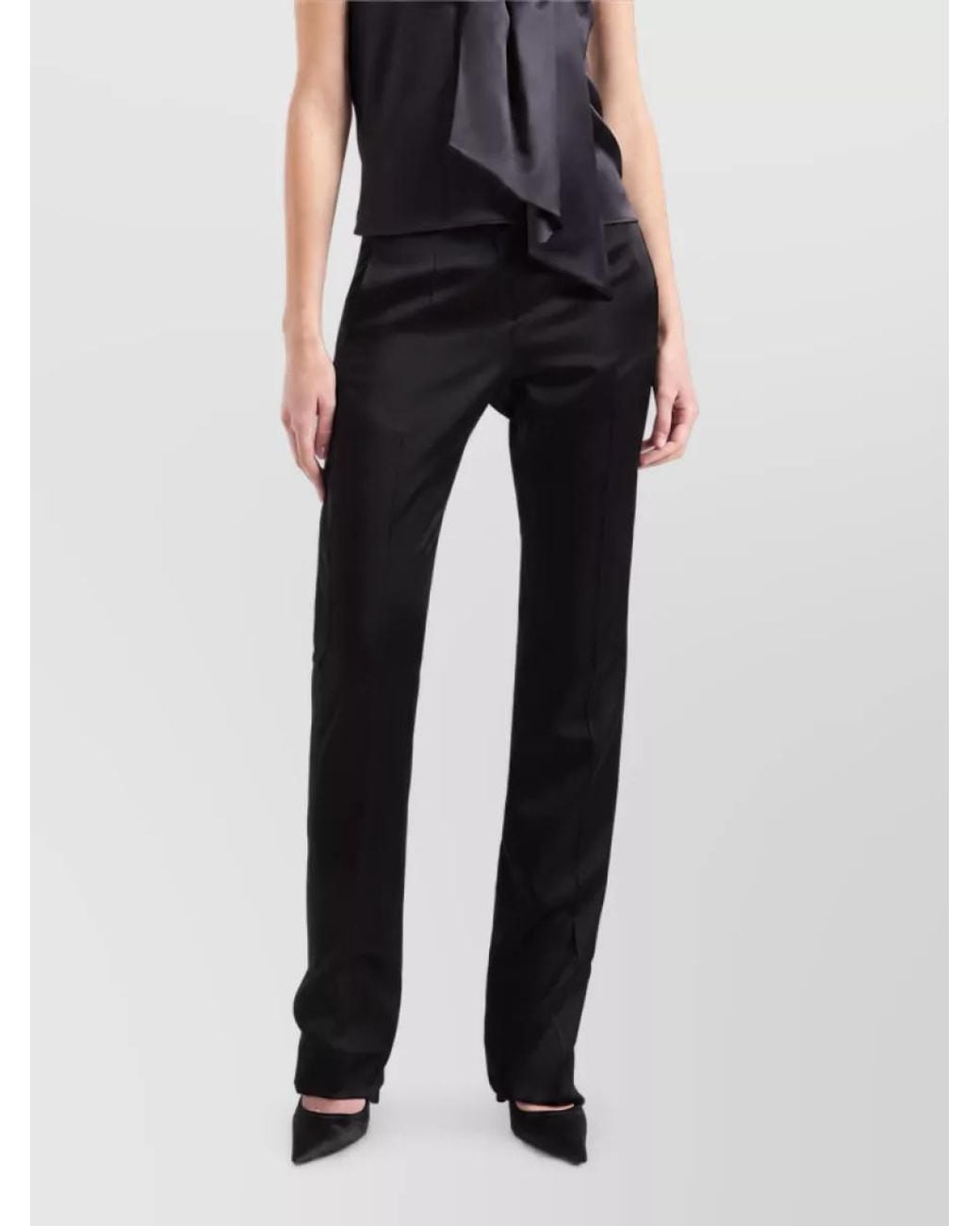 Nina Ricci Black Silk Long-Sleeve Top