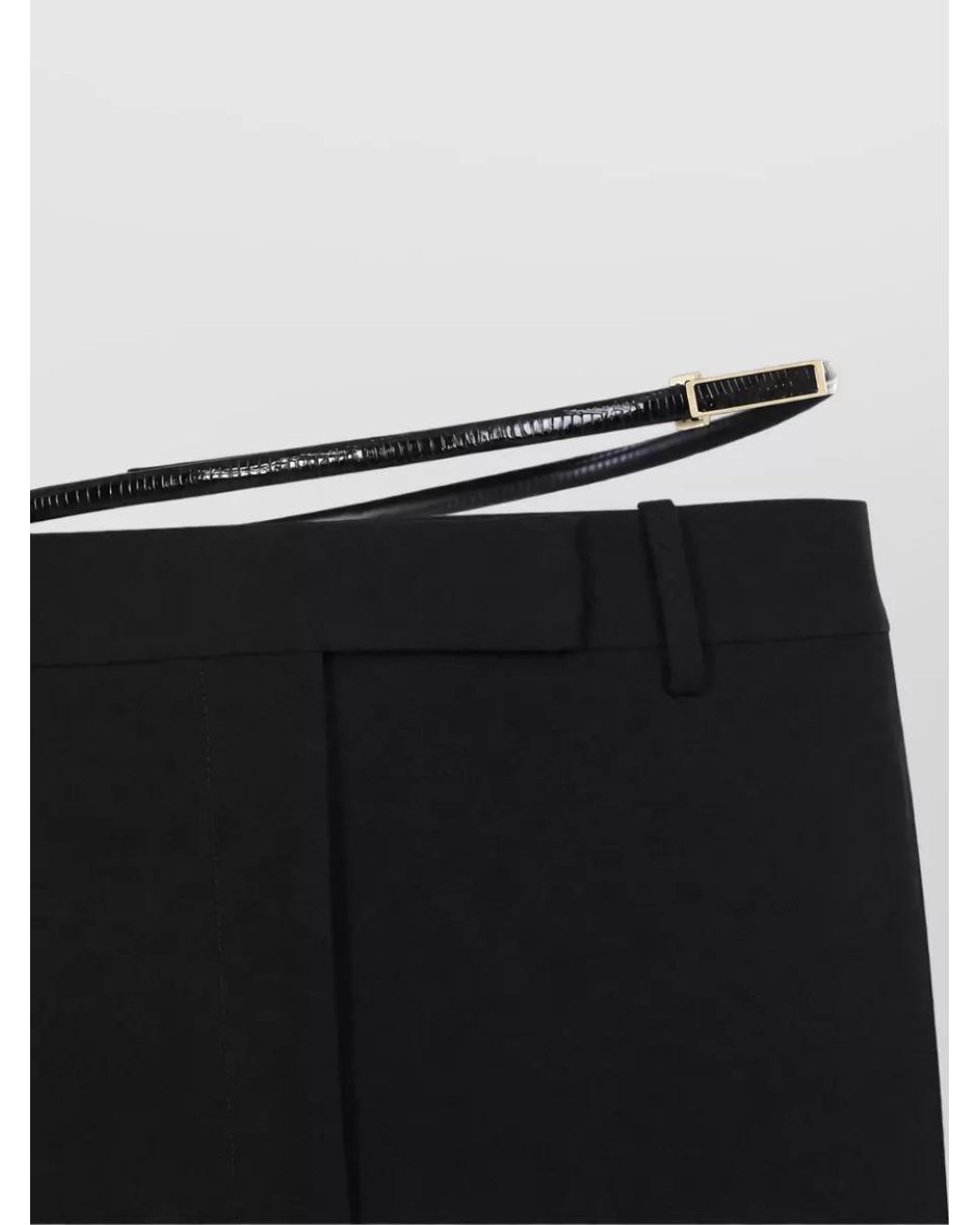 Tom Ford Black Virgin Wool Wide-Leg Tailored Trousers